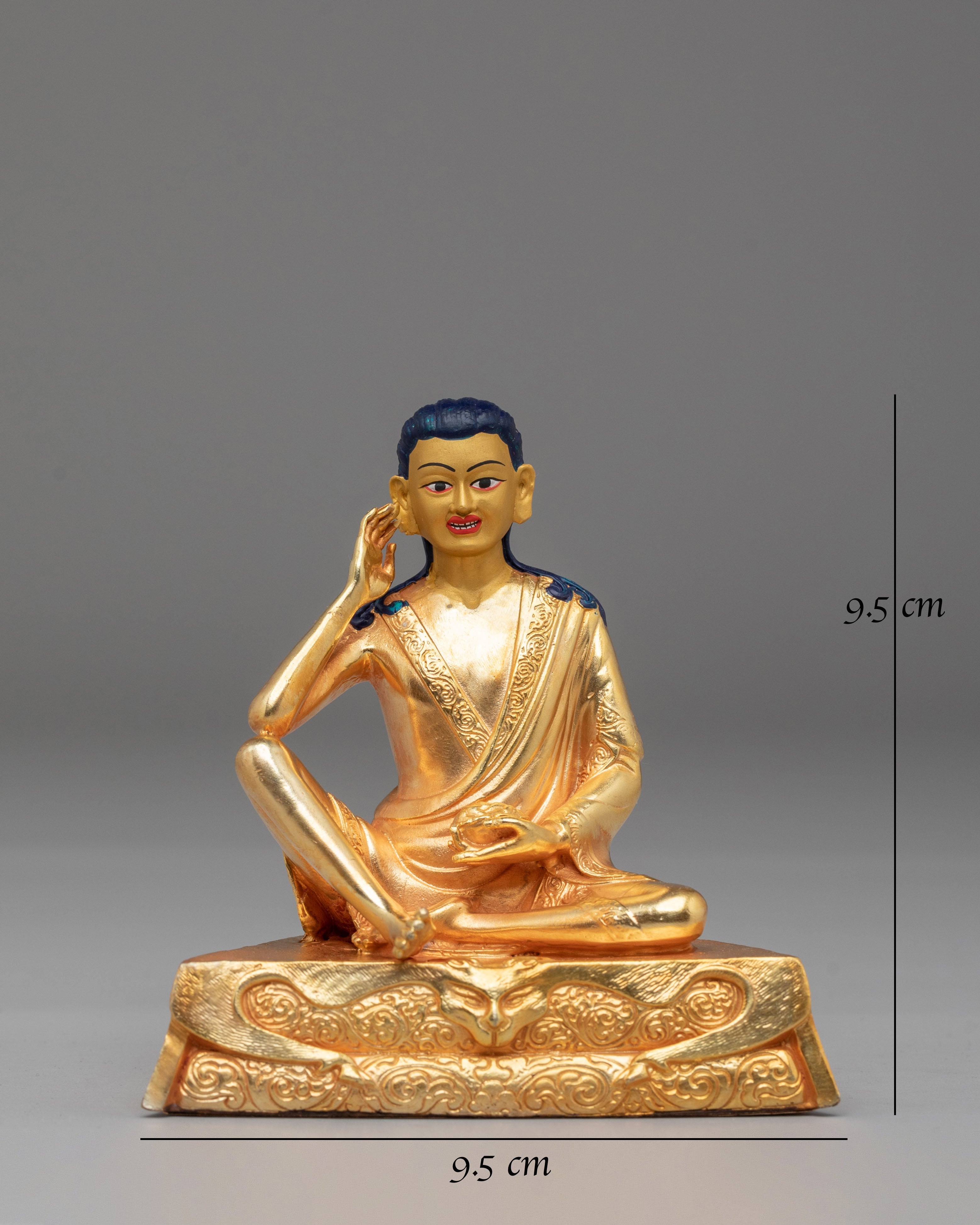 Buddhist Milarepa Handcrafted Statue | Tibetan Meditation Decor