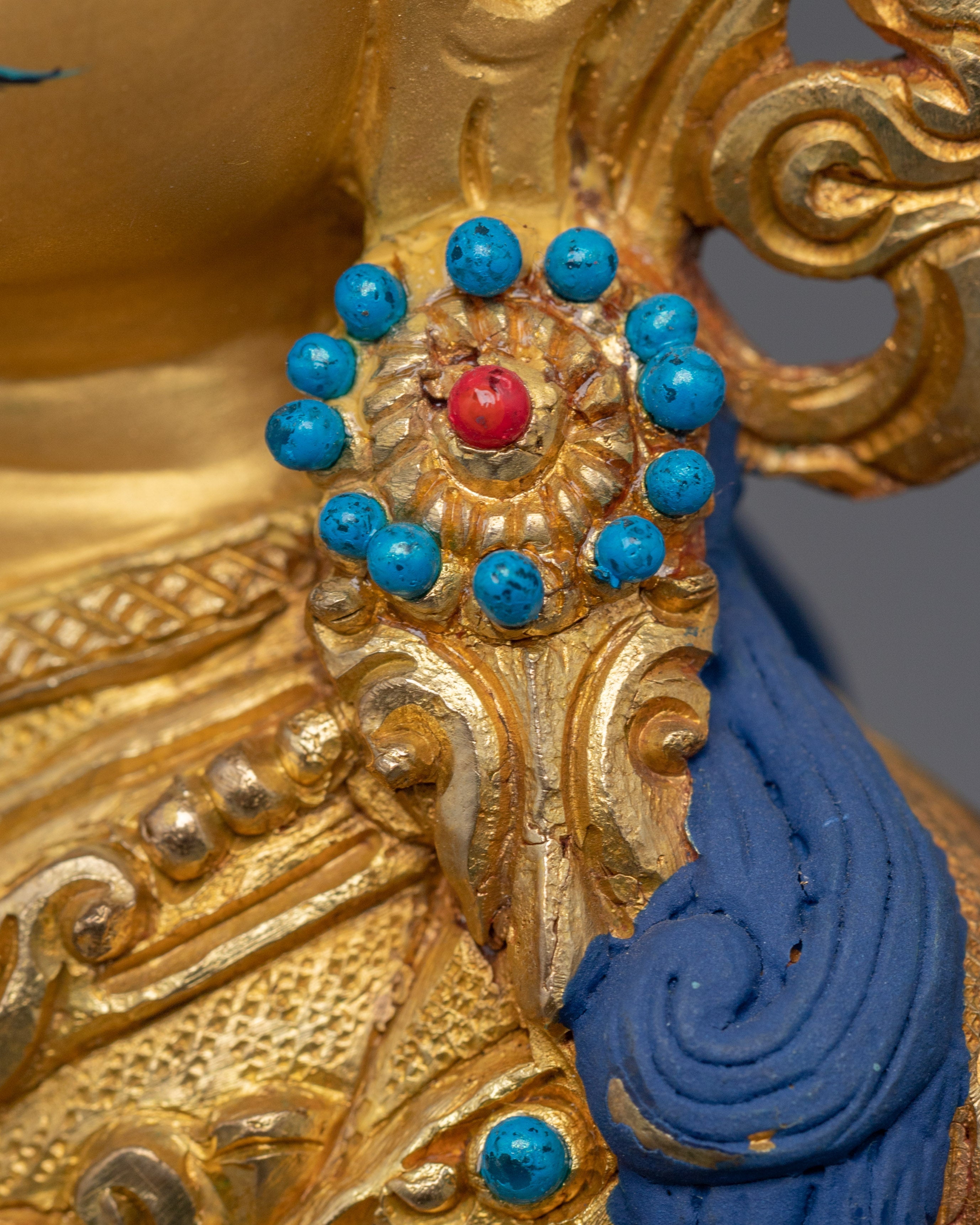 Sacred Statue of Guru Tsyoke Dorje | Gold Plated Tibetan Buddhist Copper Figure