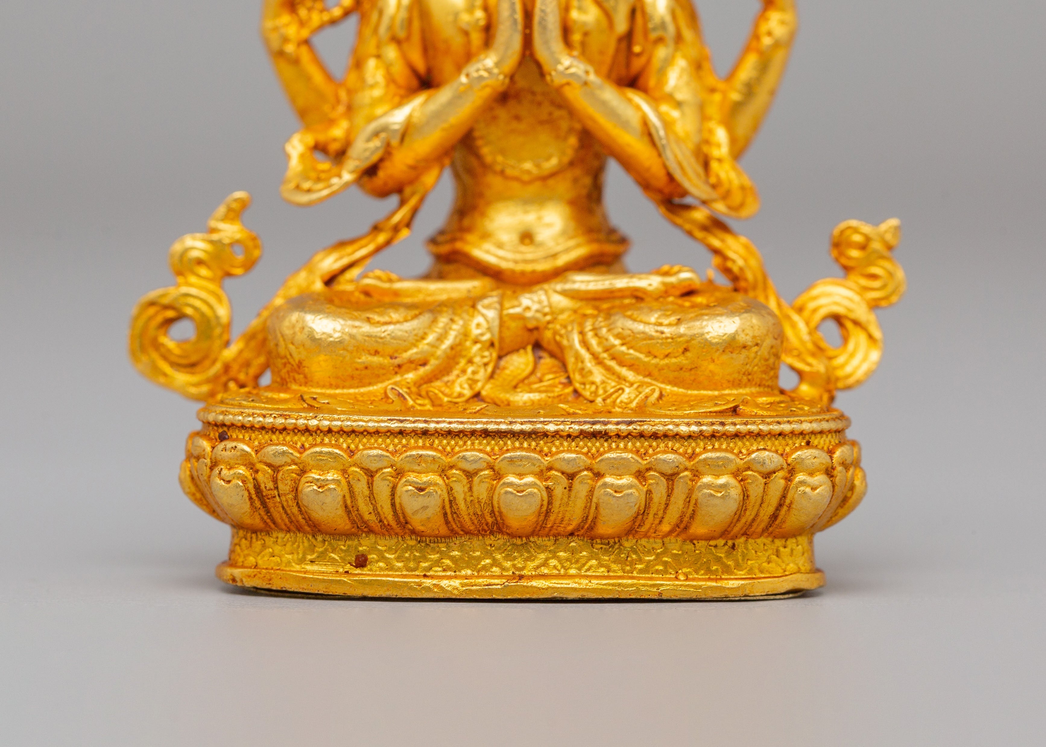 Tibetan Buddha Dharma Sangha Statue | Shakyamuni, Chenrezig & Guru Rinpoche Figurine