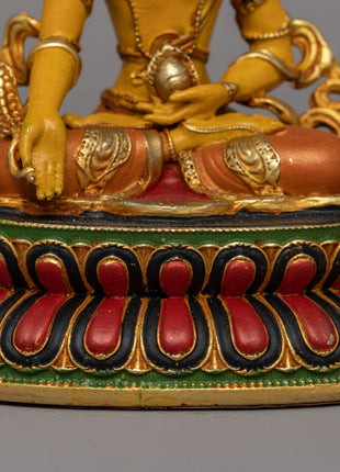Gold-Plated Kshitigarbha Statue | Buddhist Bodhisattva of the Earth