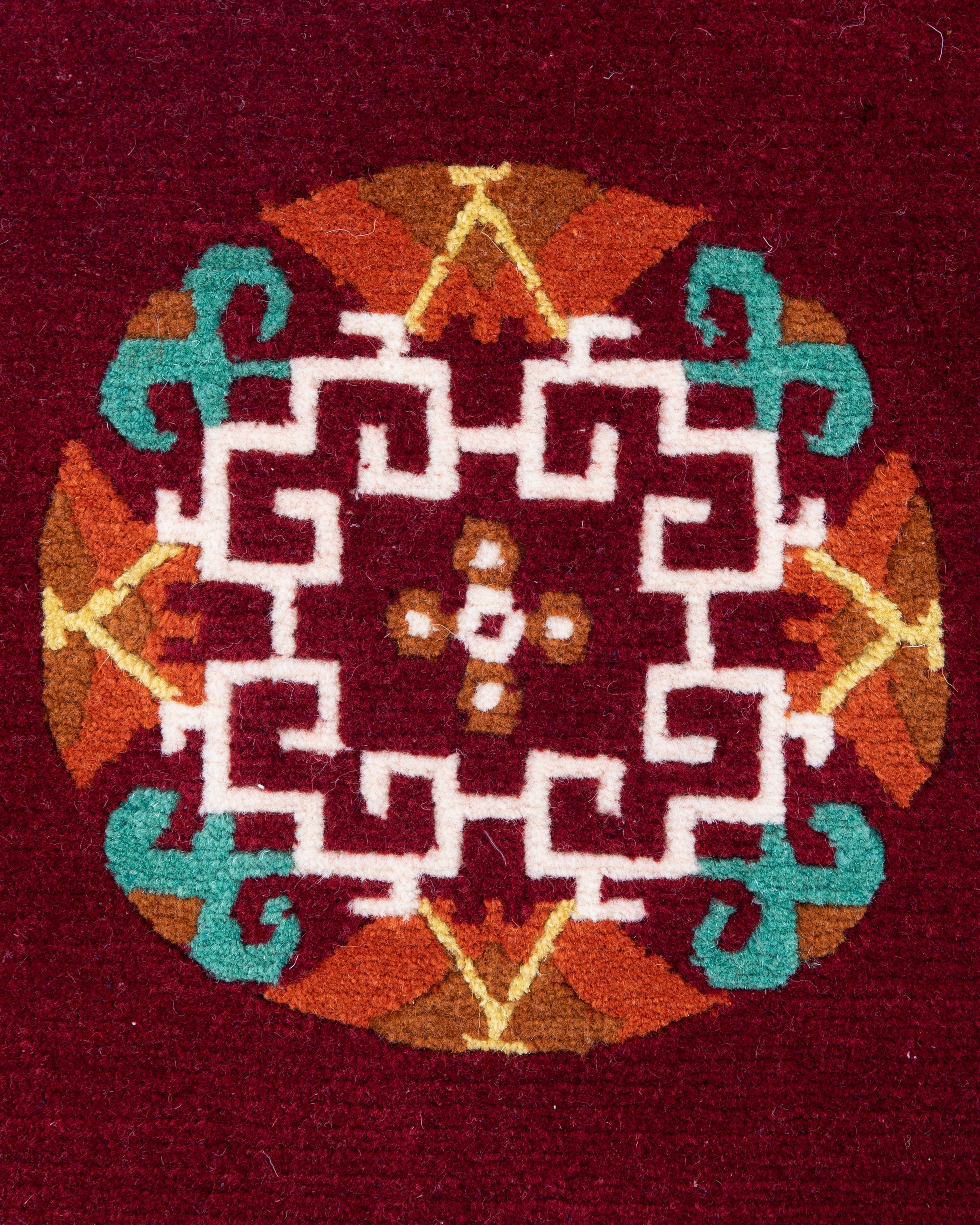 Handmade Meditation Chair Rug | Tibetan Wool Cushion Mat for Mindfulness Practice