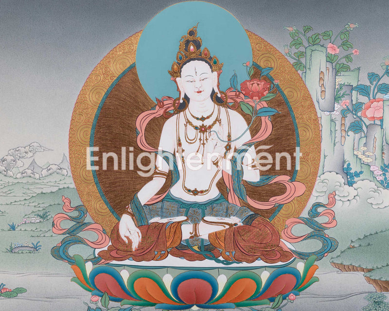 White Tara Thangka | Authentic Hand-painted Tibetan Art