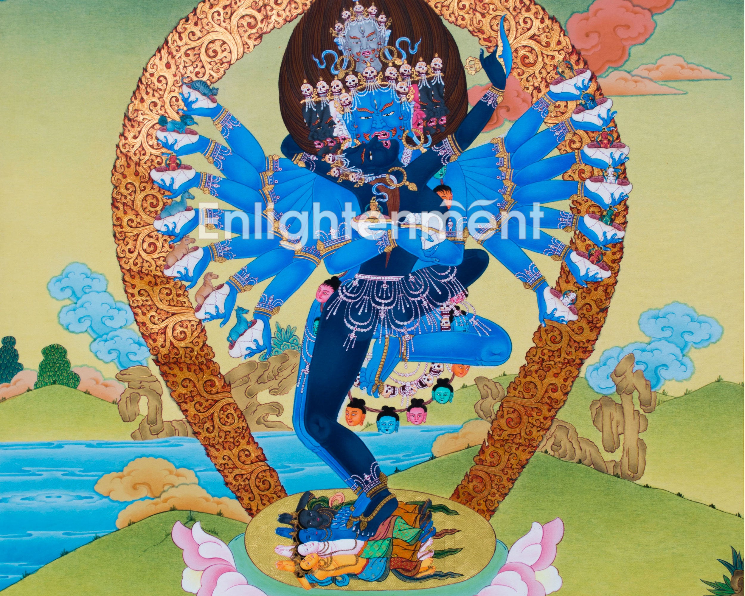 Tibetan Hevajra Thangka | Wrathful Hevajra Deity | Buddhist Decor