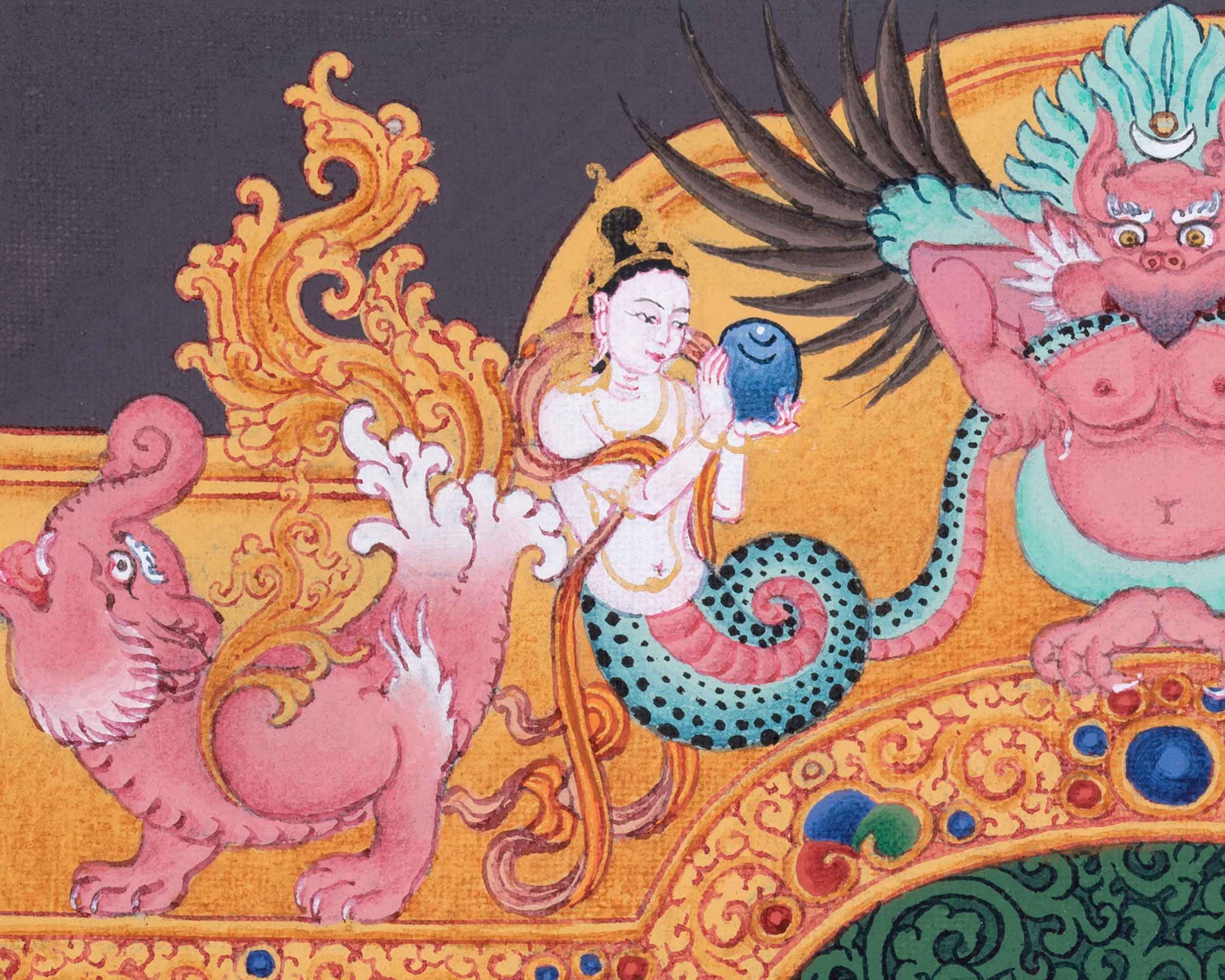 Enchanting Vajrayogini Thangka Art for Spiritual Awakening |  Traditional Tibetan Artwork