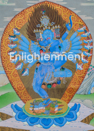 Hand-Painted Hevajra Thangka for Home Deco | A Great Compassion of Vajrayana Buddhism | Nepal Art
