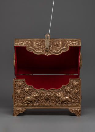 Copper Treasure Box with Gold Plating | Snow Lion Guardians