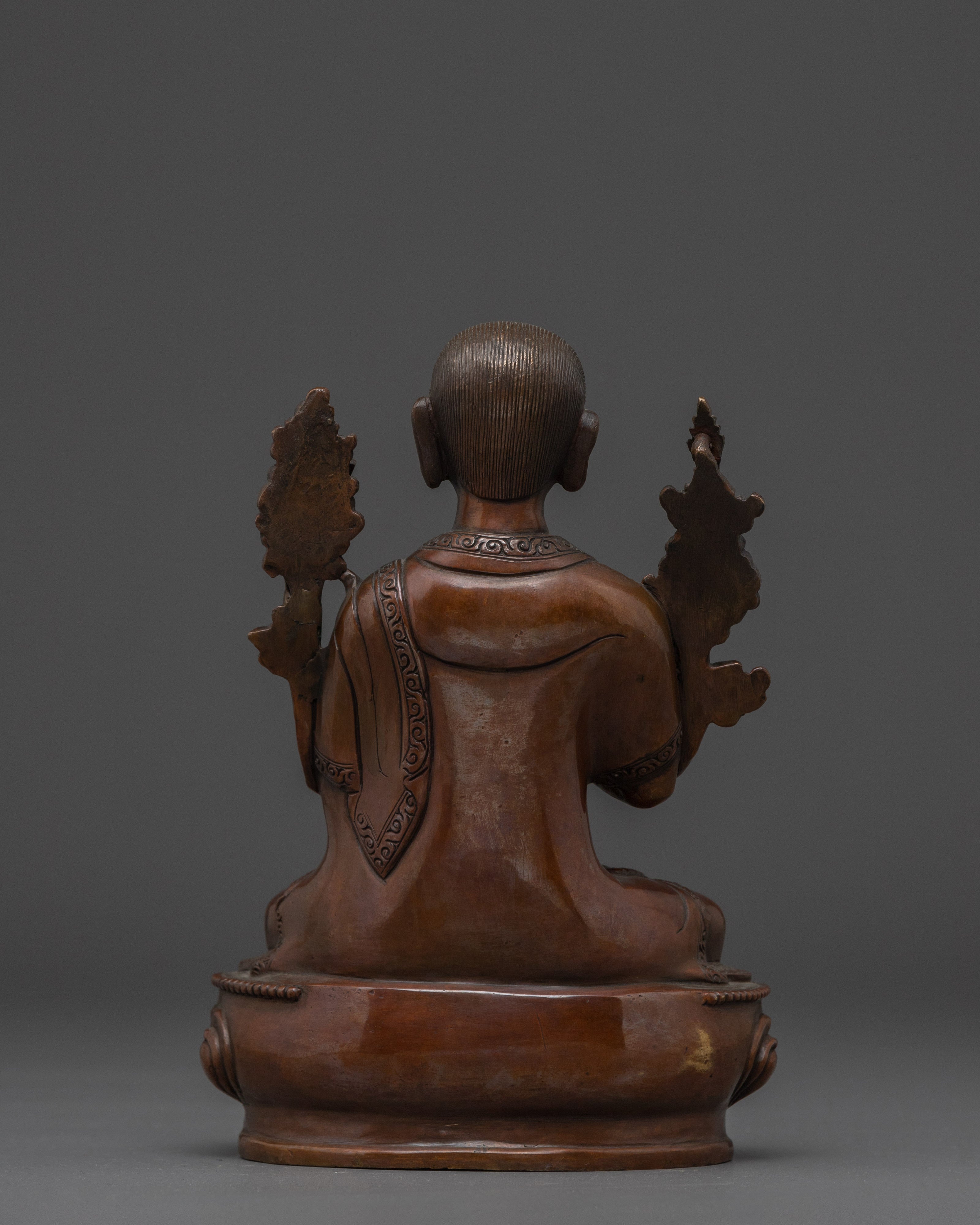 Oxidized Tsongkhapa Statue Set | Spiritual Altar Peice