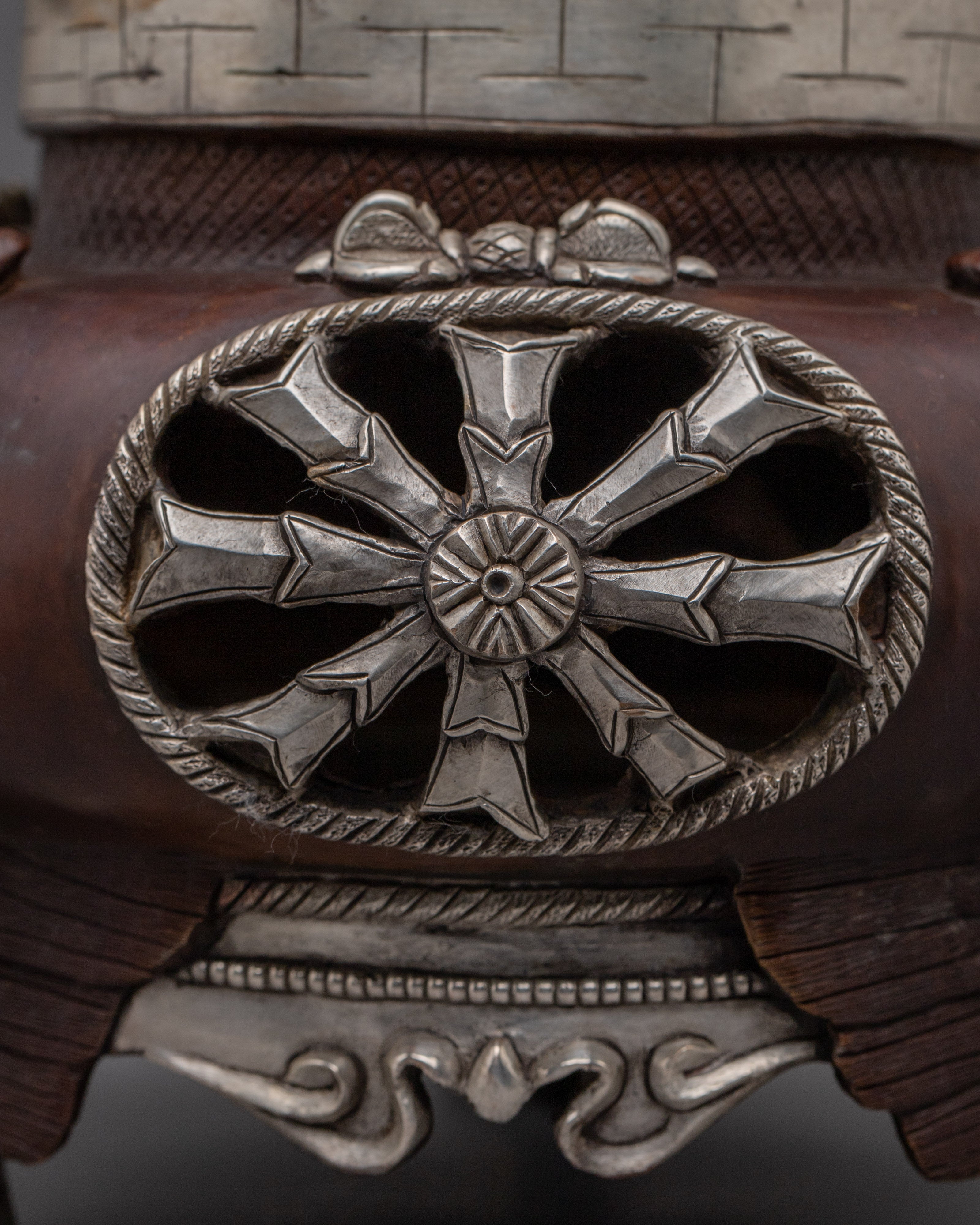 Oxidized Copper Body Vajradhaka Statue | Intricate Gold & Acrylic Paintings