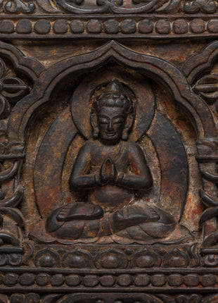 Traditional Buddhist Five Buddha Book Cover | Handcrafted Protector for Sacred Texts