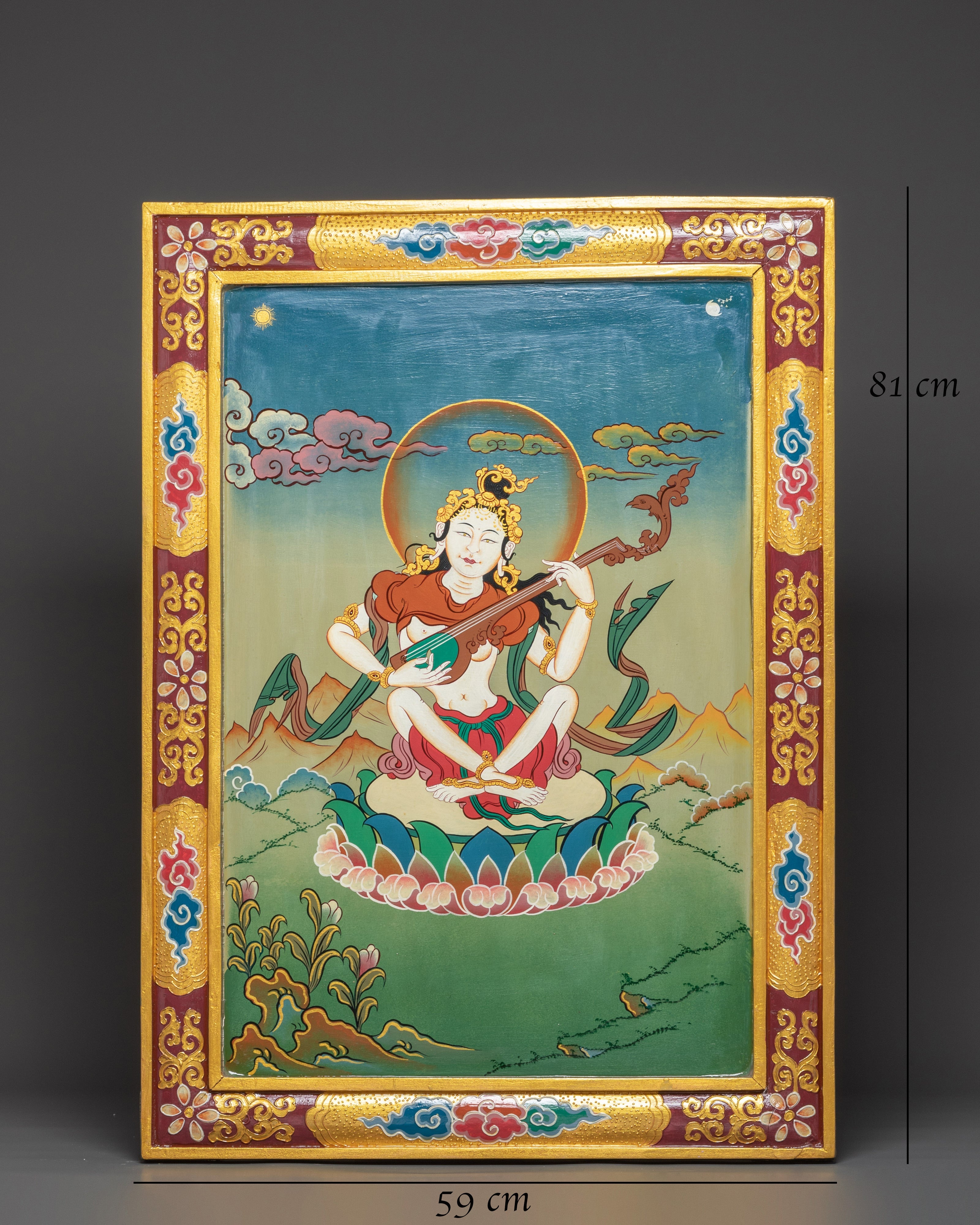 Handmade Saraswati Wall Hanging | Goddess of Music