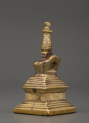 Brass Body Enlightenment Stupa | Sacred Symbol of Awakening