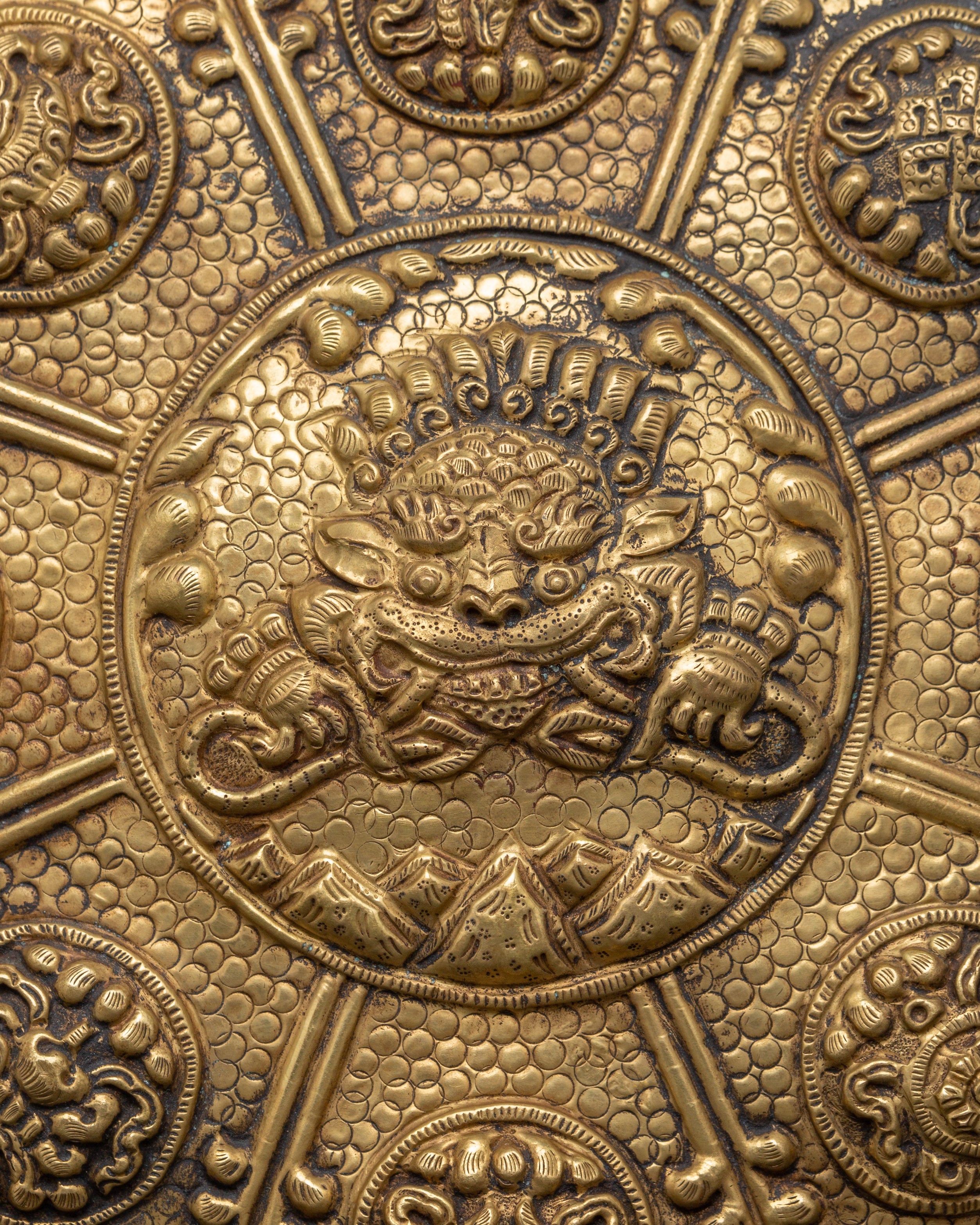 Brass Wall Hanging with Mahakala | Protection and Blessing
