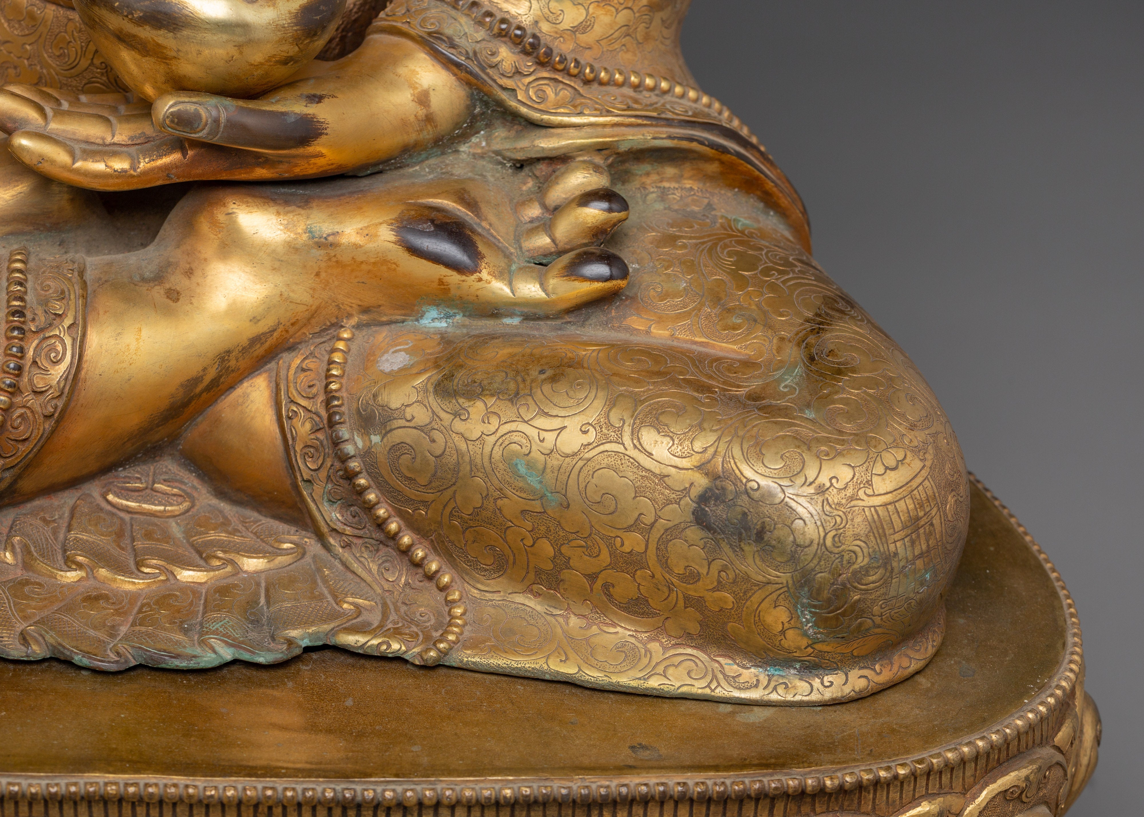 Copper Gold Plated Shakyamuni Buddha | Statue for Meditation, Spiritual Growth