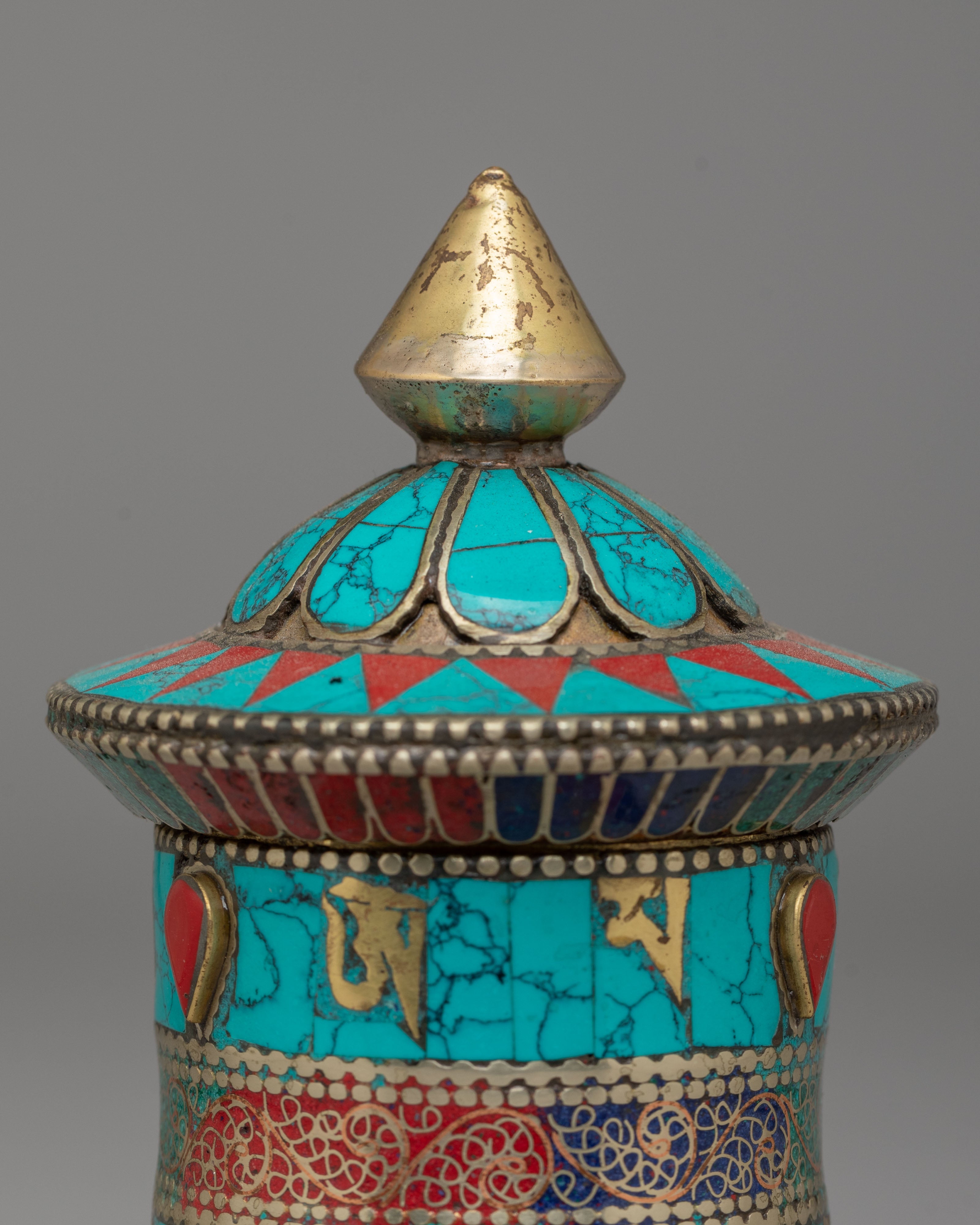 Tibetan Buddhist Prayer Spinner | Handcrafted Copper Body