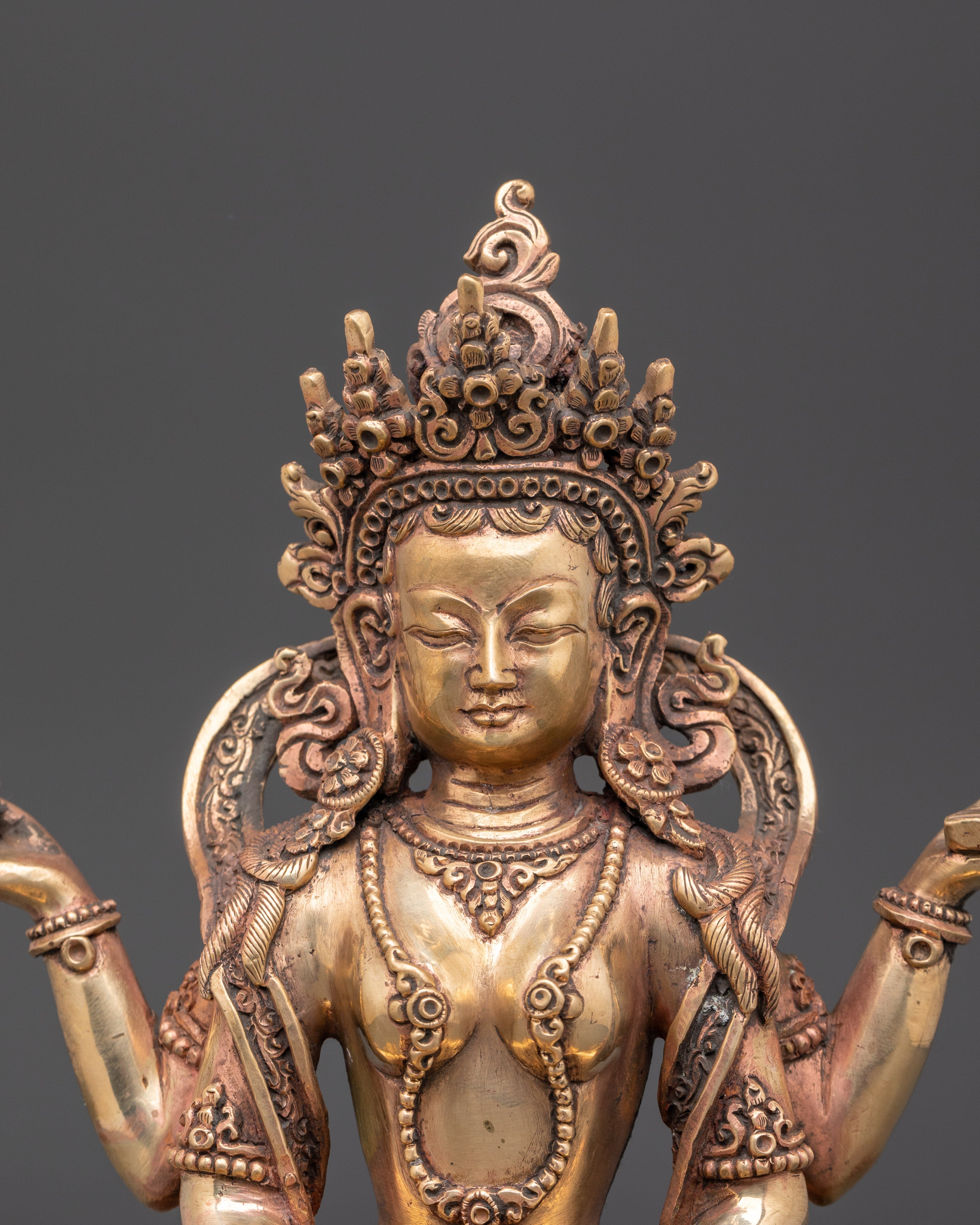 Handcrafted Copper Prajna Paramita Statue | Bodhisattva of Wisdom