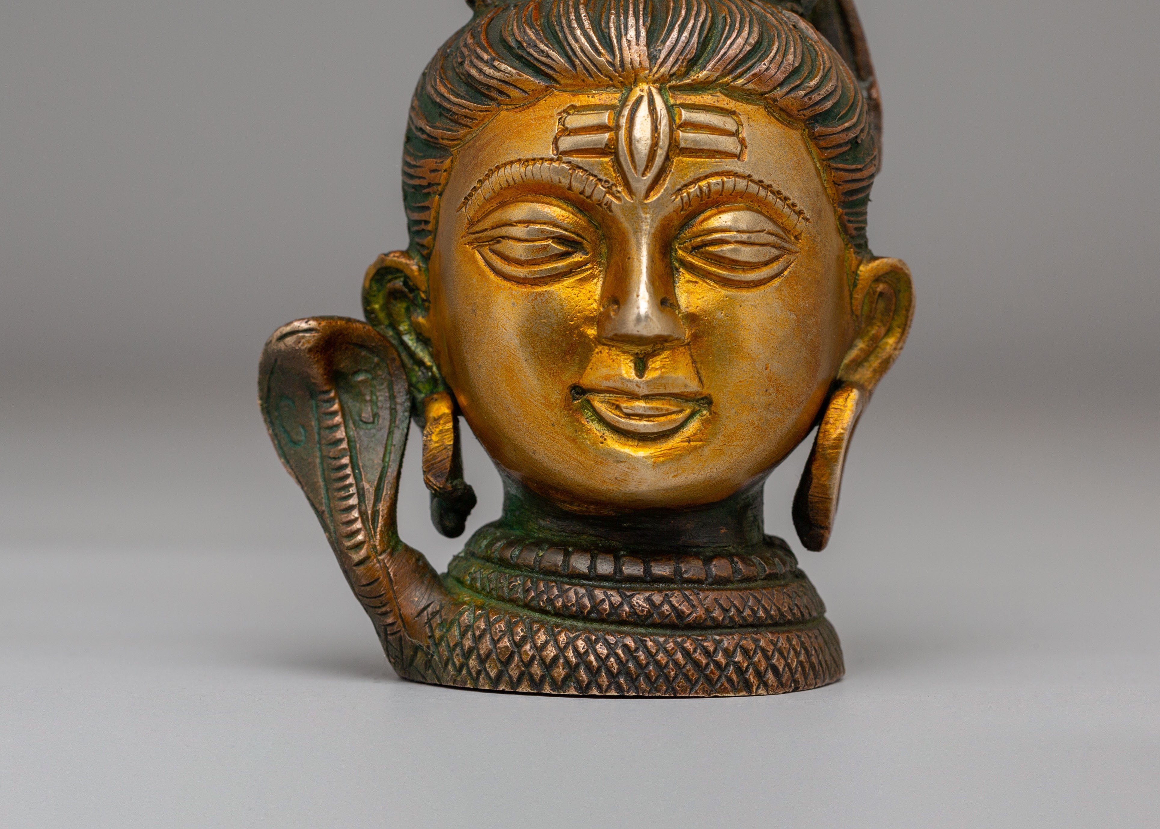 Handmade Shiva Head | Lord Shiva Brass Sculpture