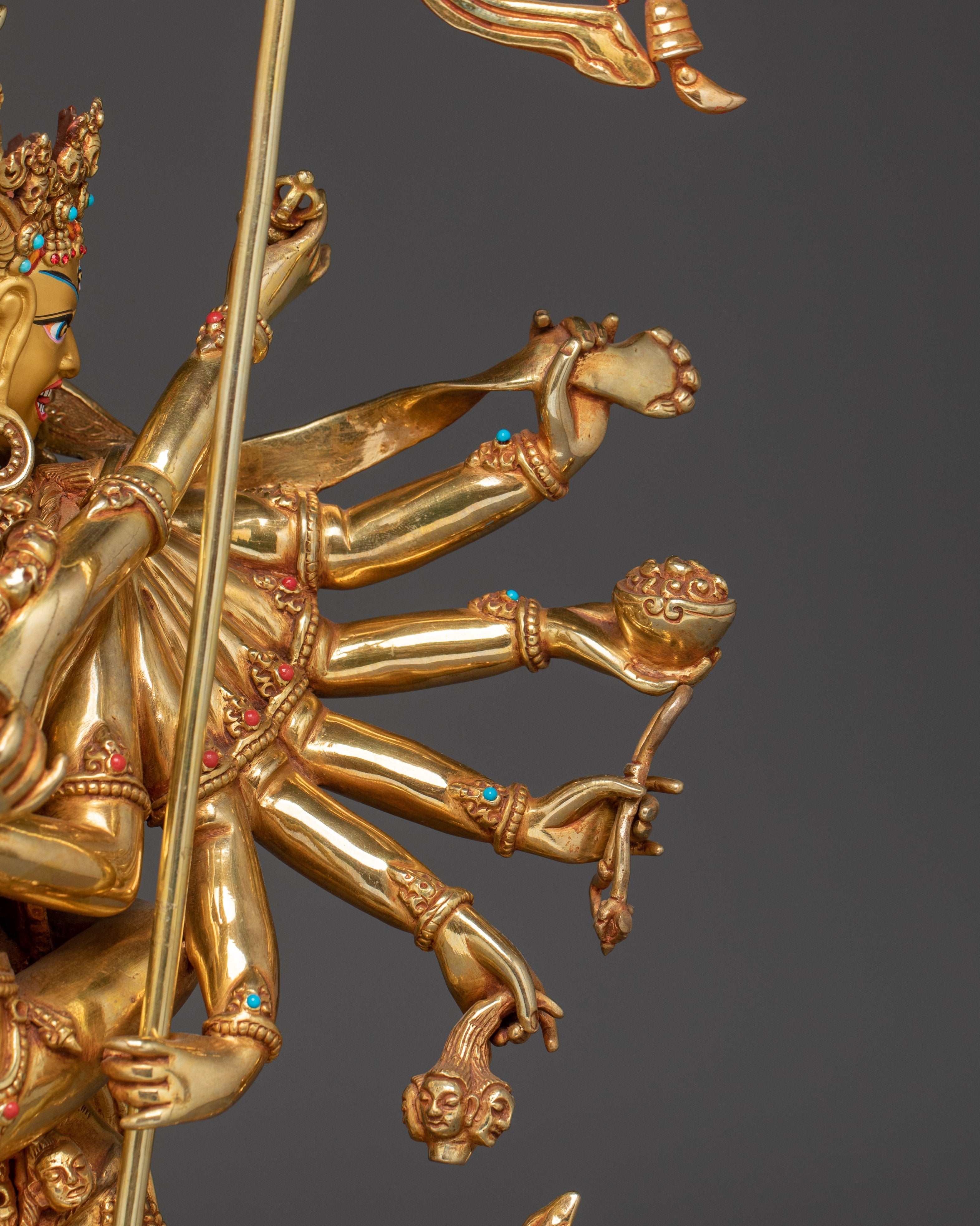 Chakrasamvara Statue in 24K Gold-Gilded | Tantric Deity for Enlightenment