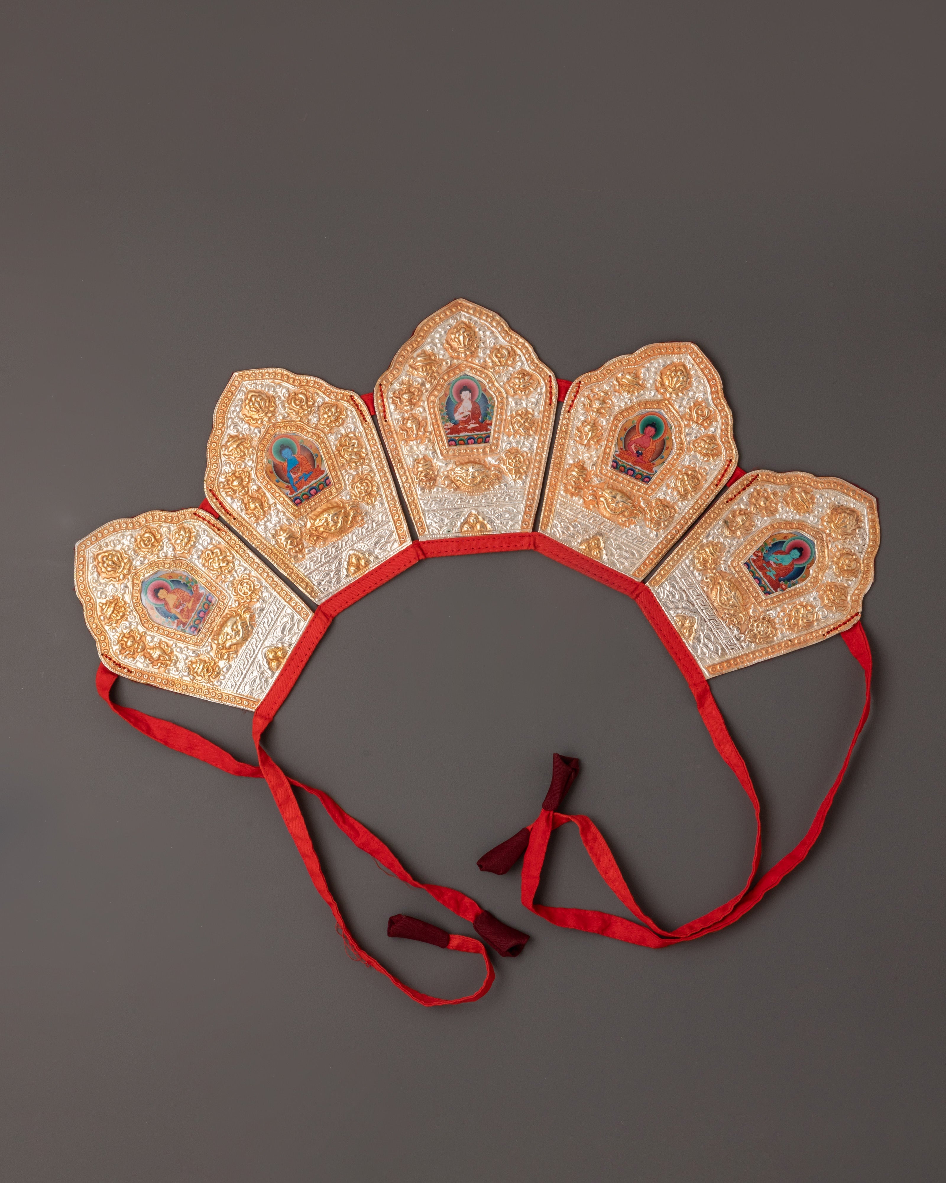 Tibetan Five Dhyani Buddhas Crown | Buddha Imprint Crown