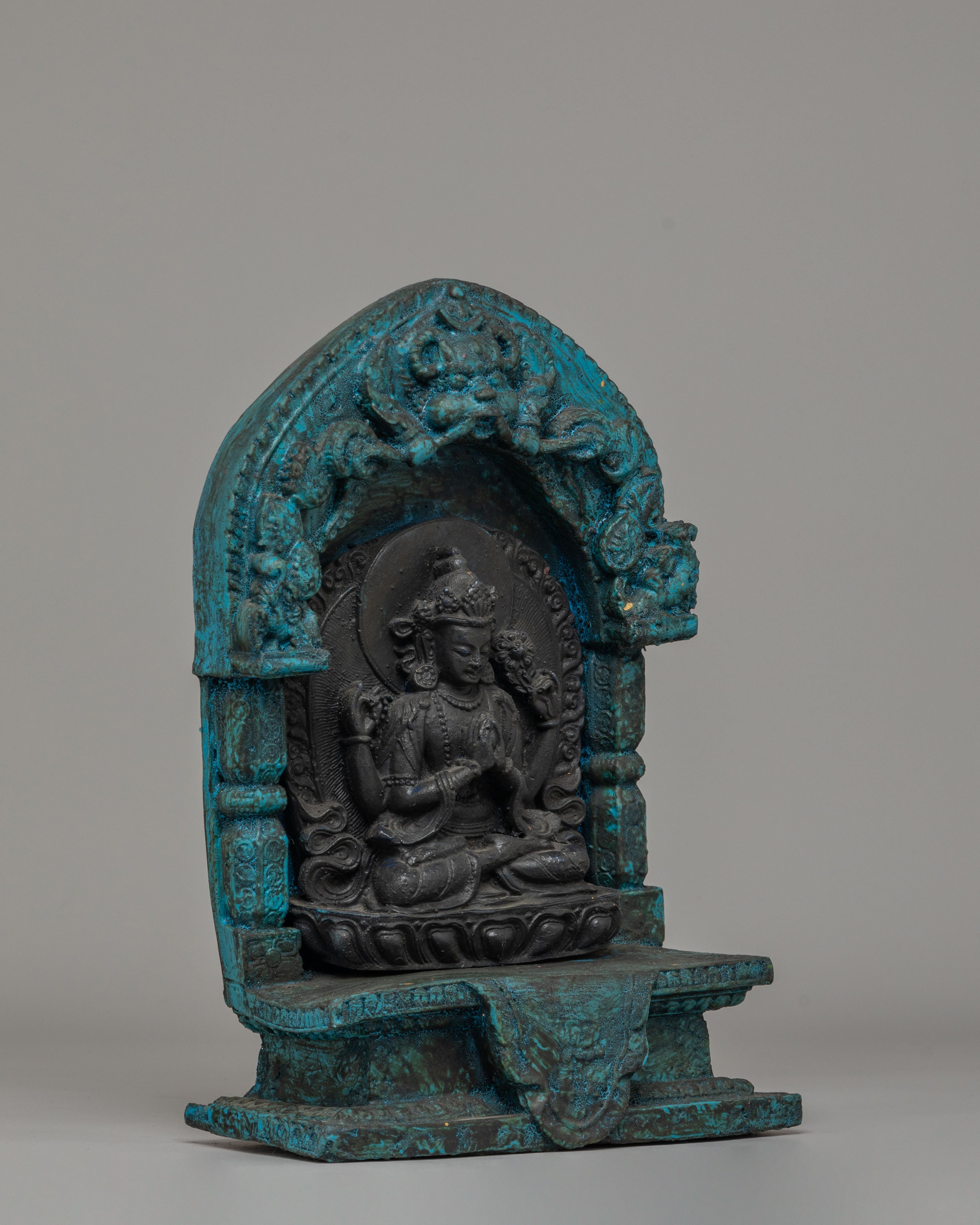 Handmade Chenrezig Bodhisattva Statue for Altar | Tibetan Avalokiteshvara Shrine Art