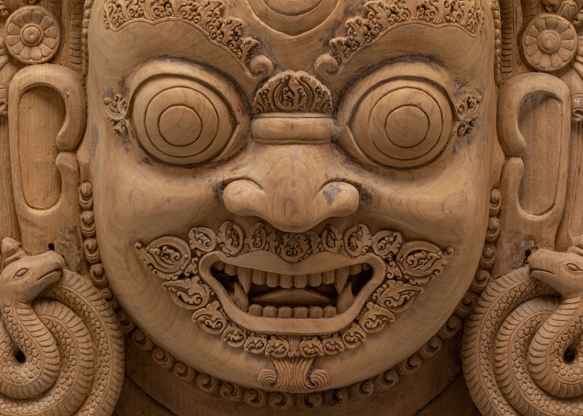 Wooden Bhairava Wall Hanging | Exclusive Hand-Carved Sacred Artwork