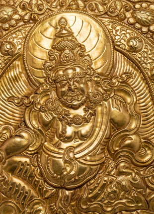 Buddhist Metal Thangka of Dzambala | Tibetan Wealth Deity for Prosperity and Fortune