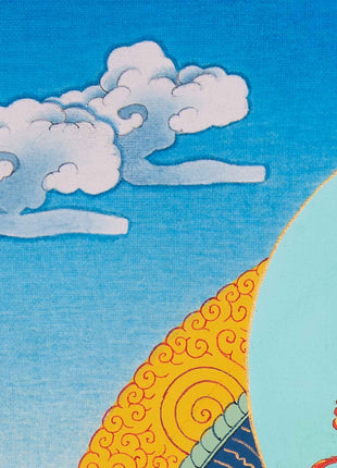 Guru Rinpoche Masterpiece Thangka | Thangka in Karma Gadri Style | Religious Decors