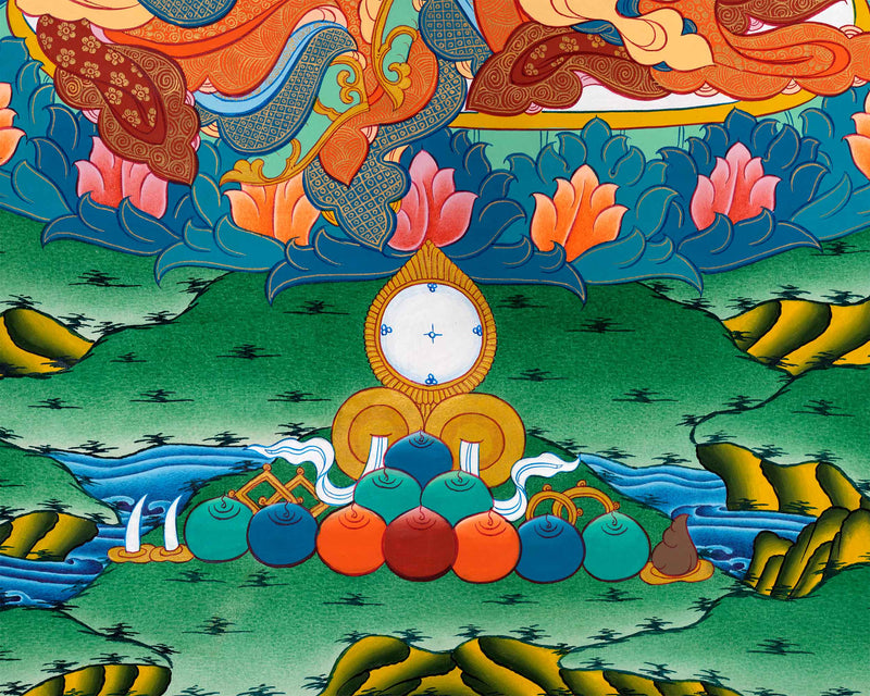 Tibetan Guru Rinpoche Thangka Painting | Blessings of the Lotus-Born | The Padmasambhava Enlightenment