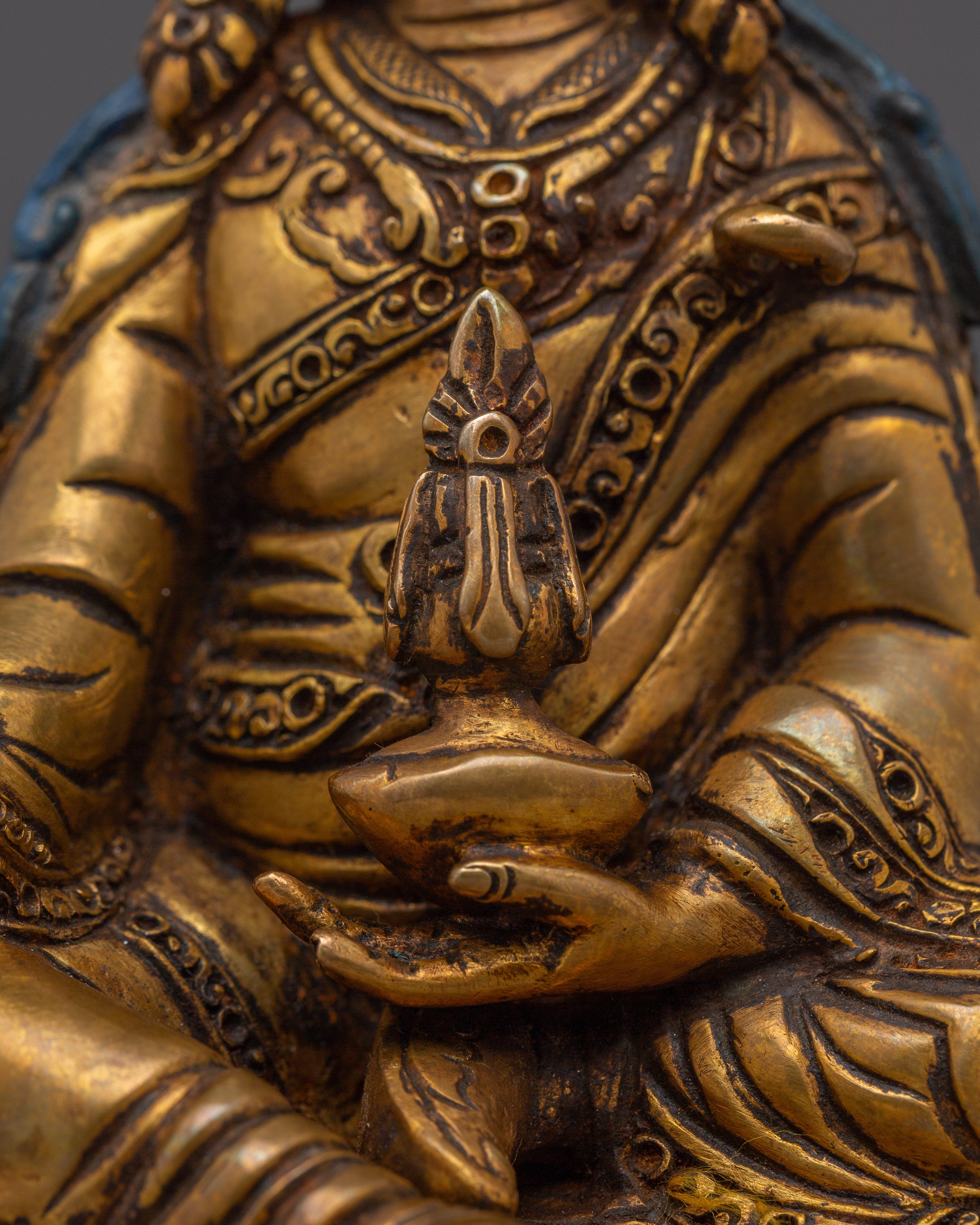 Sacred Meditation Idol Guru Rinpoche Statue | Tibetan Padmasambhava Spiritual Figurine
