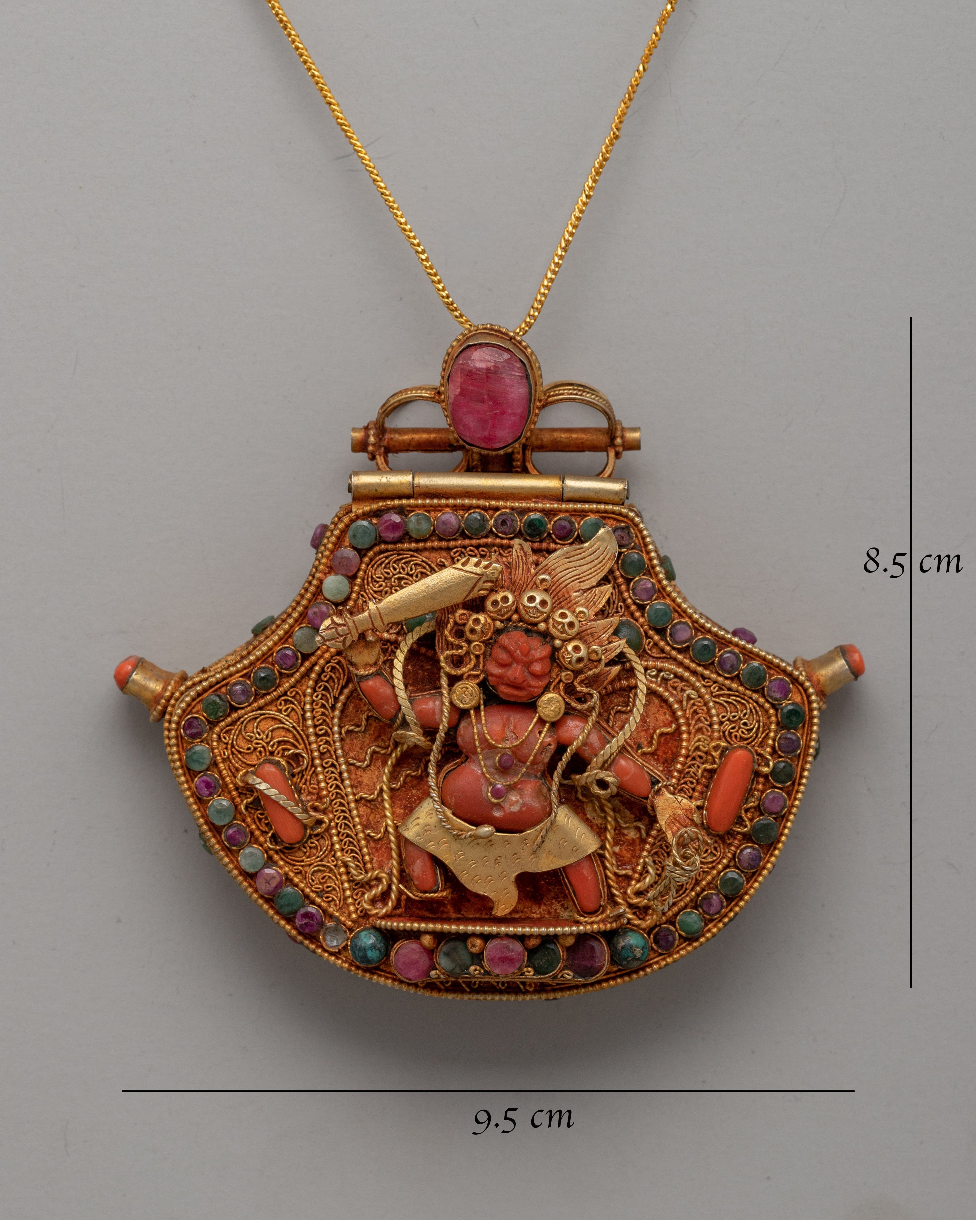Tibetan Wrathful Deity Locket | Powerful Tibetan Ghau Prayer Amulet