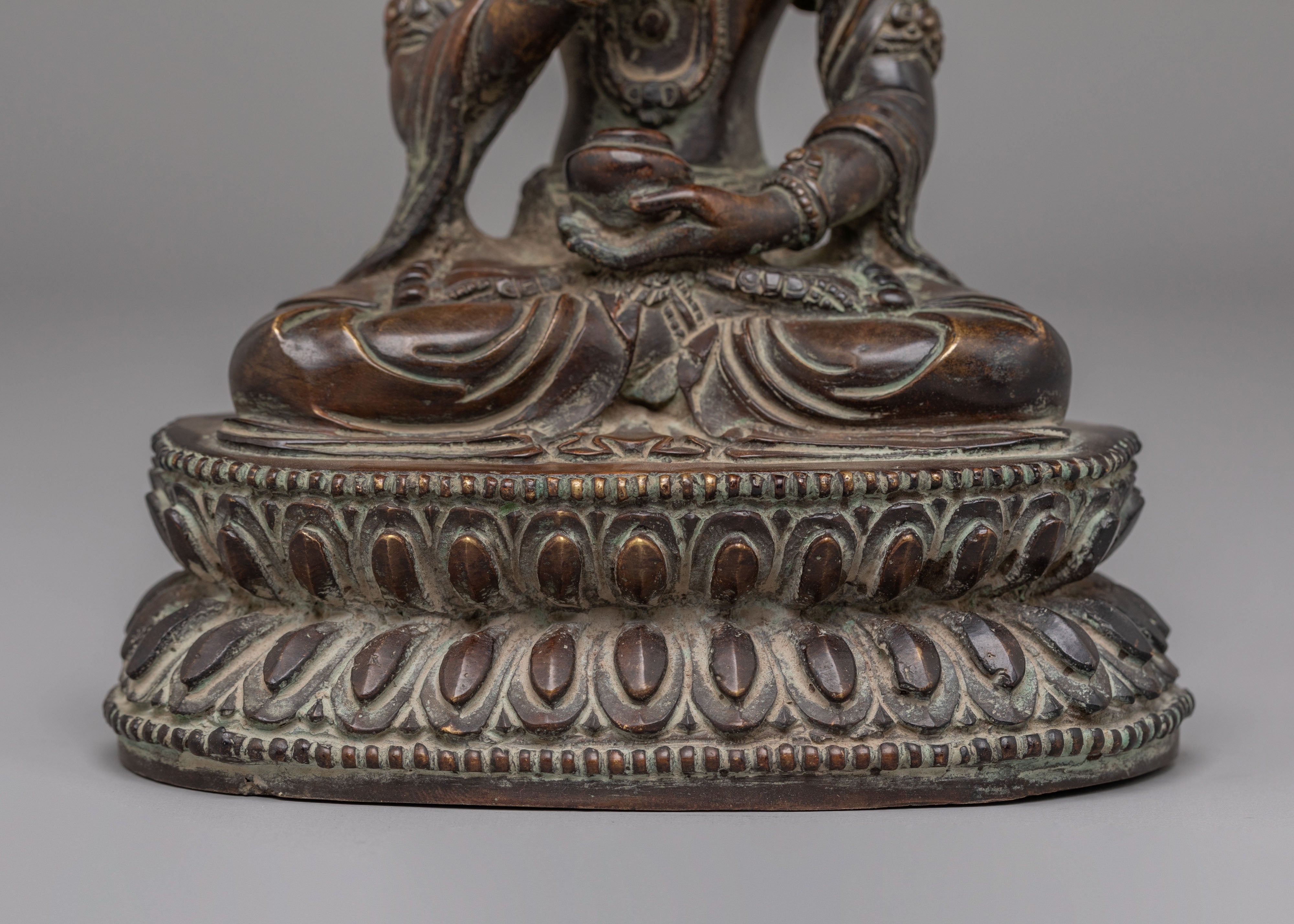 Tibetan Mitrugpa Figurine | Oxidized Copper Buddhist Sculpture
