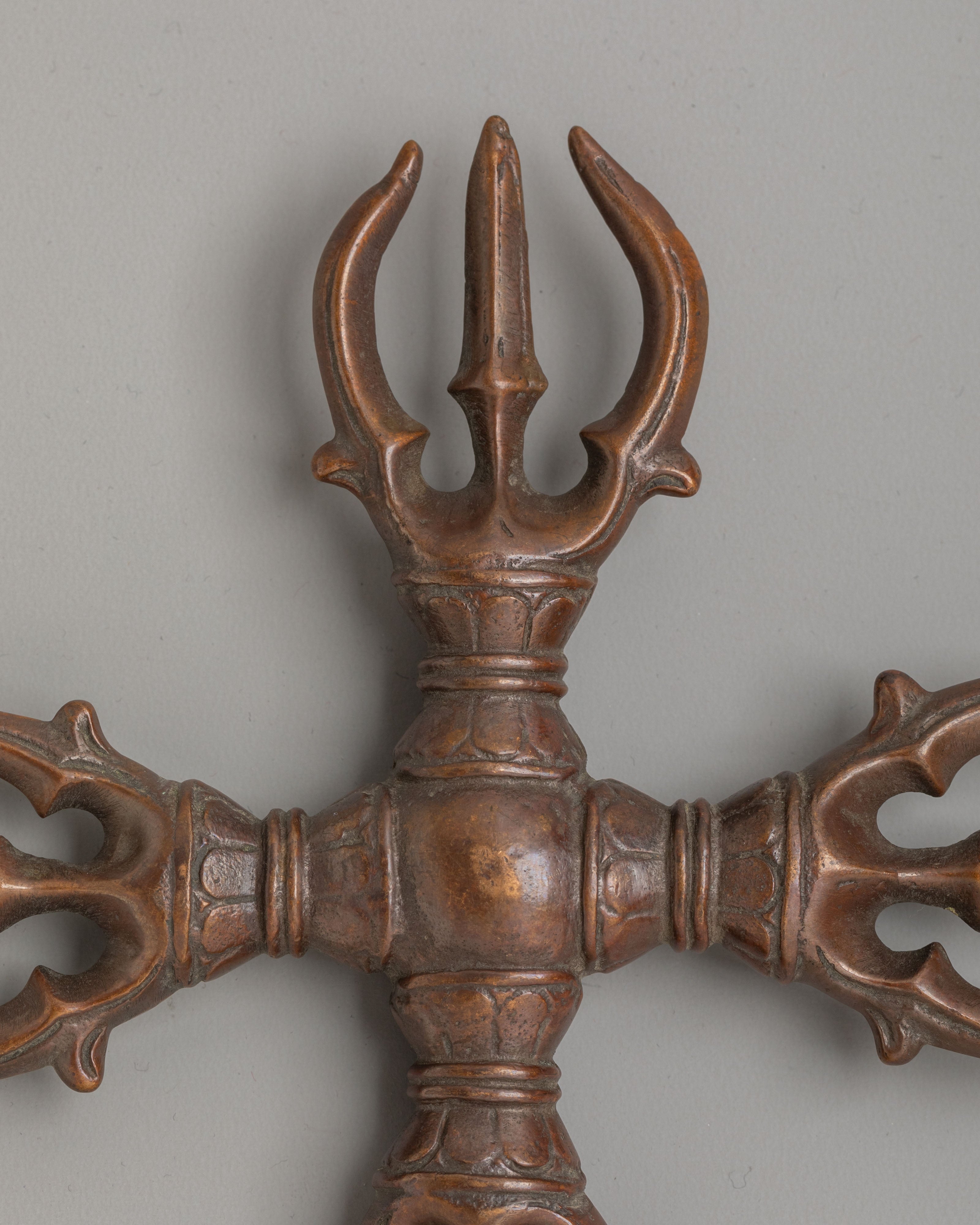 Handcrafted Copper Bishwo Vajra | Sacred Dorje for Meditation & Rituals