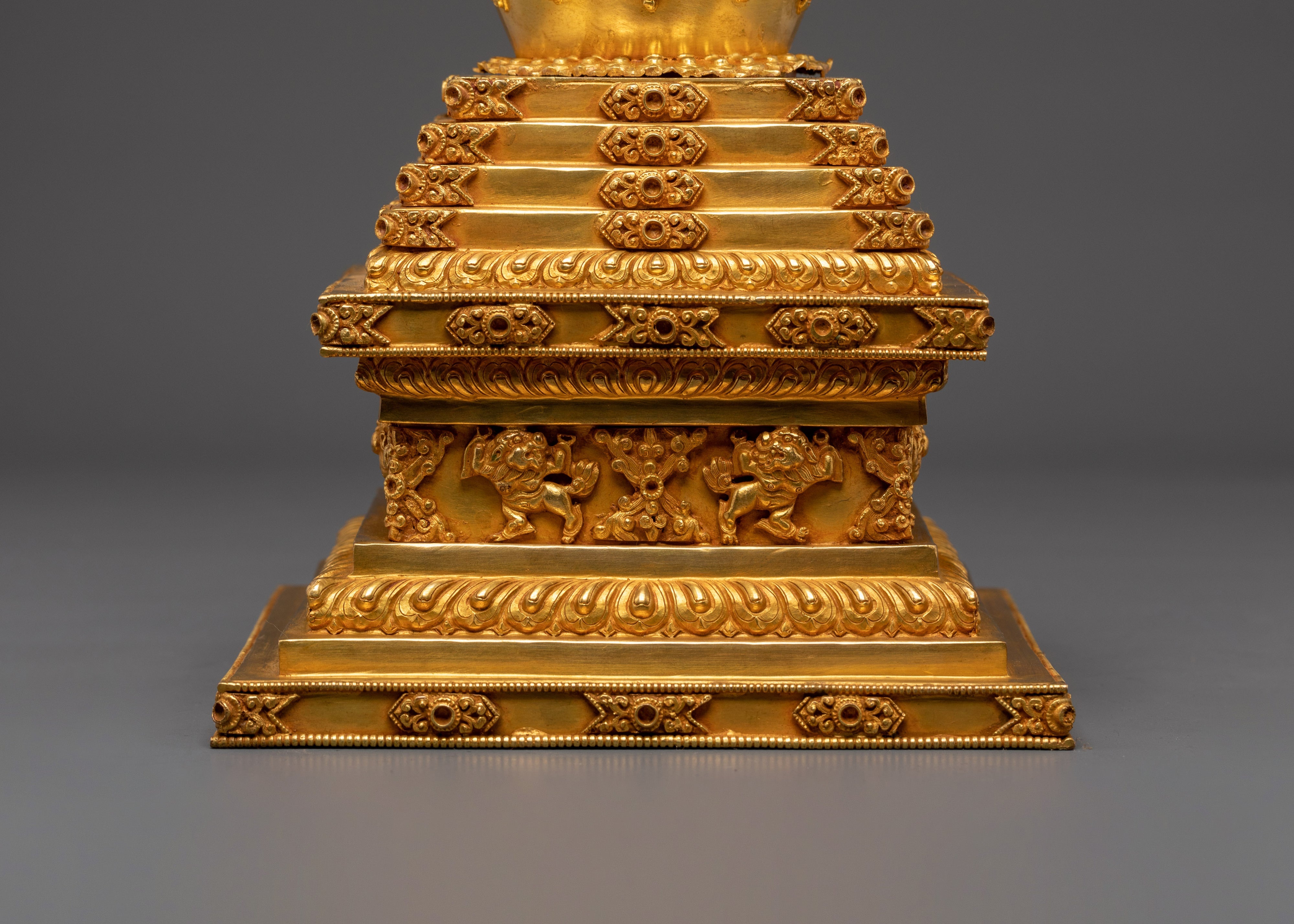 Decorative Traditional Stupa | Handcrafted Copper Buddhist Stupa for Home Decor