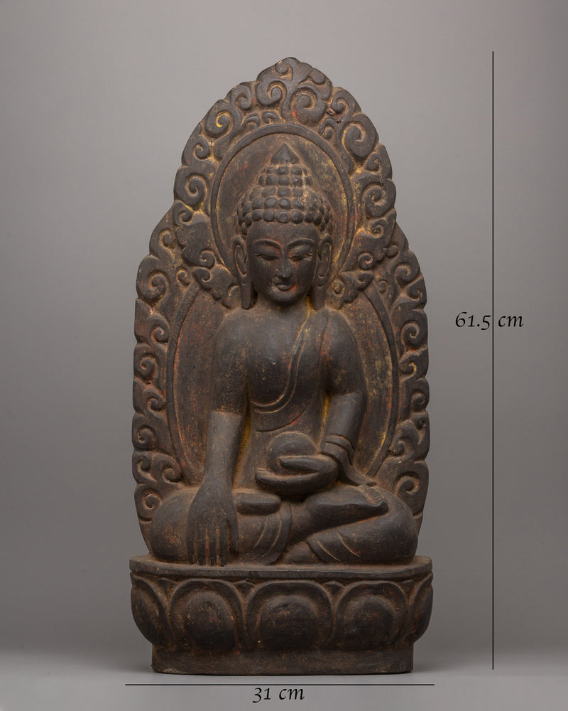 Wooden Shakyamuni Buddha Statue | Buddha for Meditation and Altar Spaces