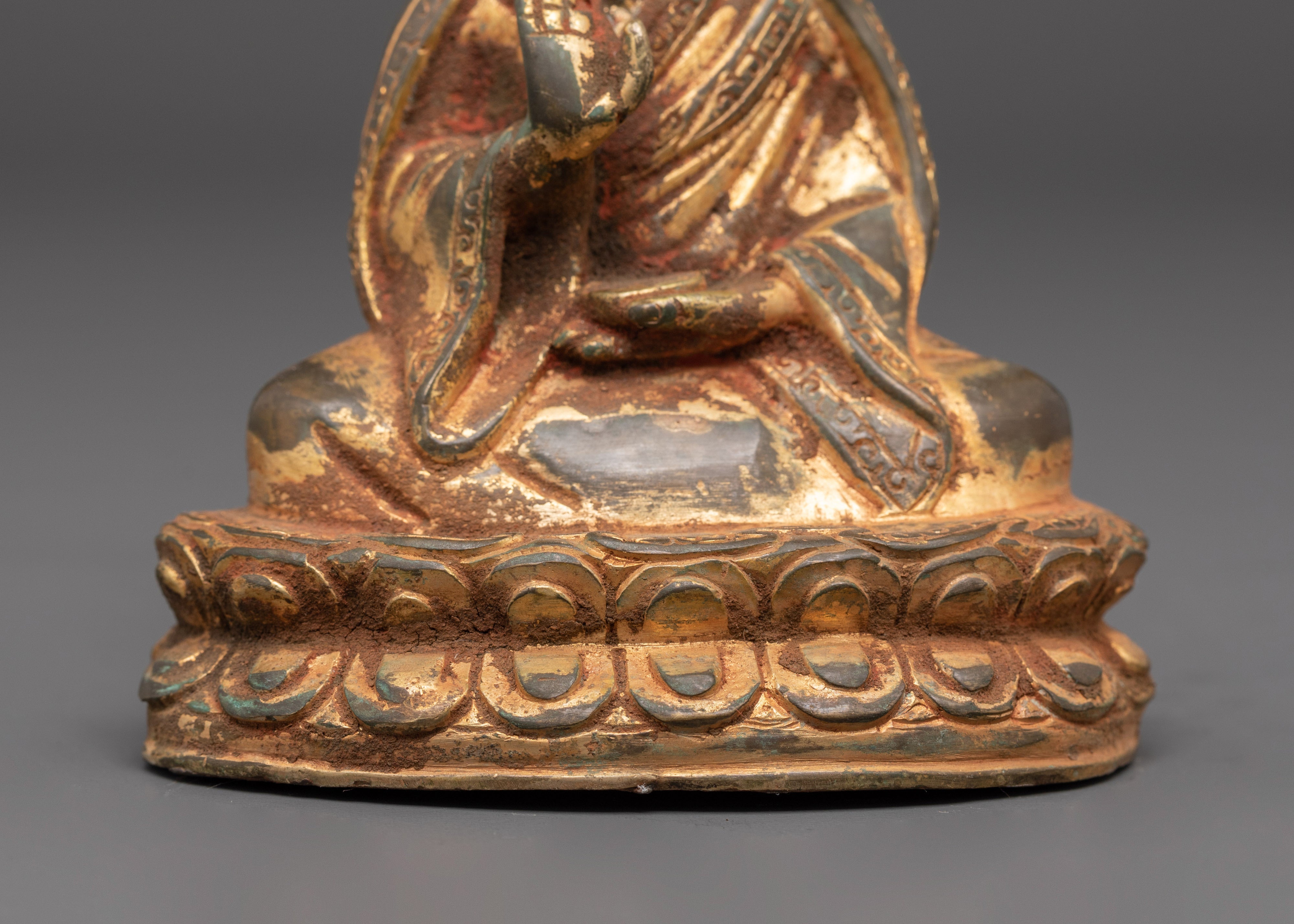 Handcrafted Gold Plated Karmapa Statue | Sacred Meditation Figurine