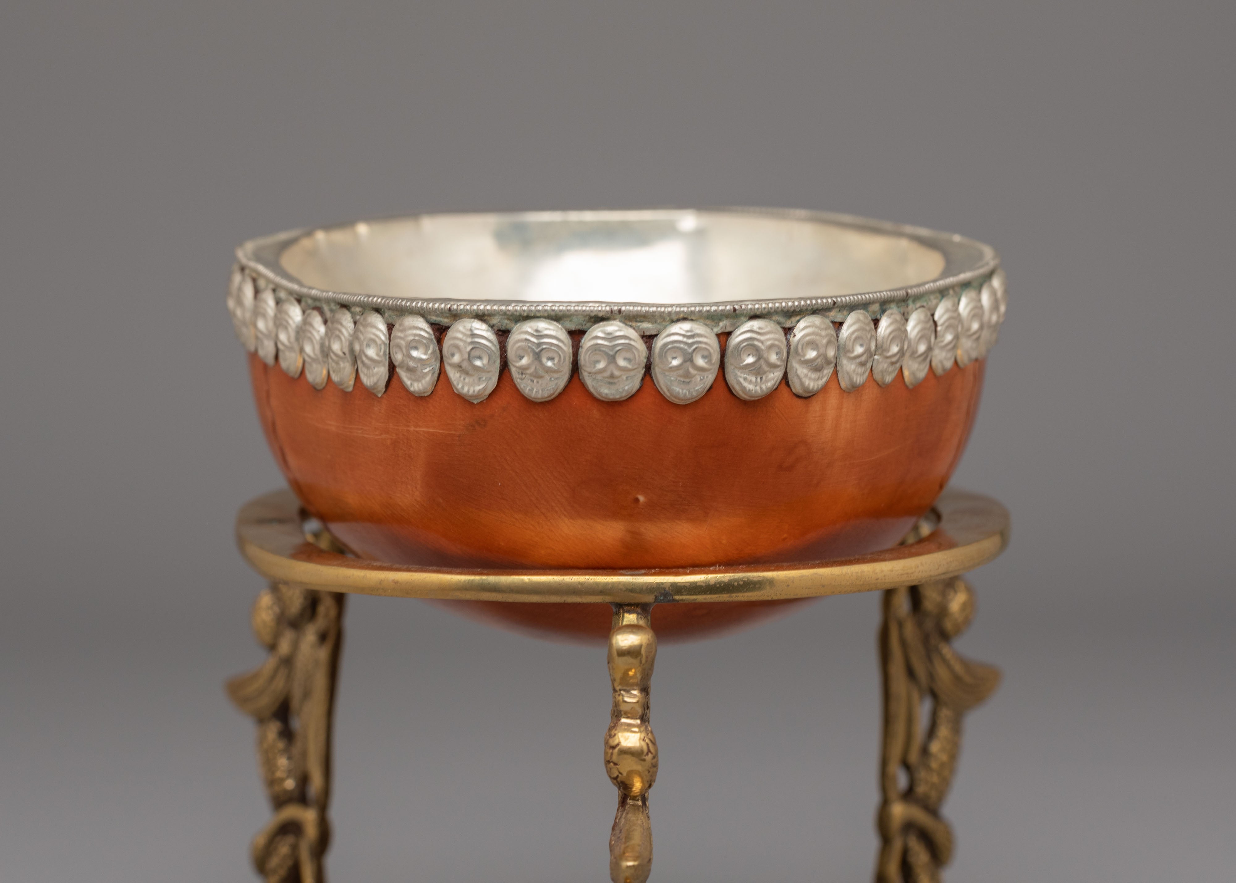 Handmade Kapala Ritual Cup with Stand | Tibetan Buddhist Ritual Bowl