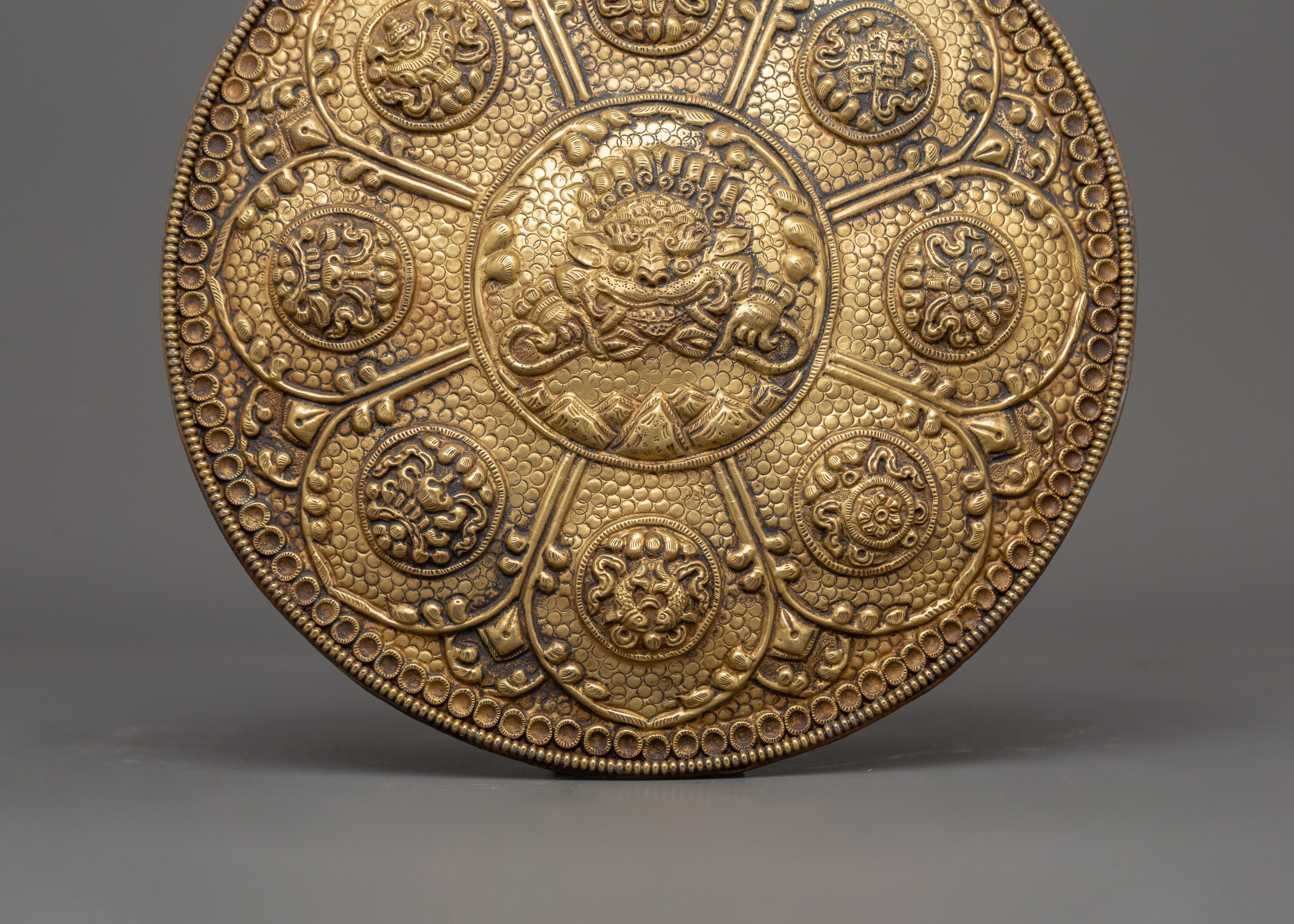 Brass Wall Hanging with Mahakala | Protection and Blessing