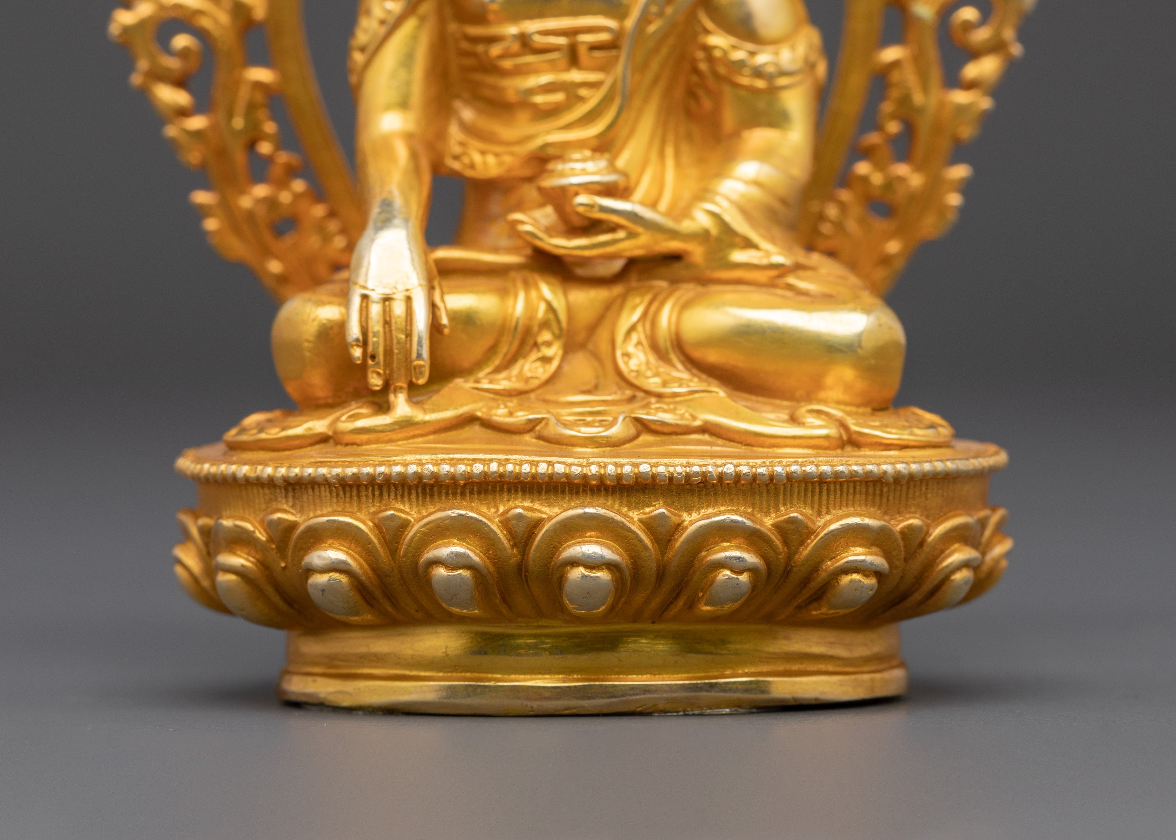 Tibetan Shakyamuni Buddha Copper Statue | Gold-Plated Buddhist Figurine