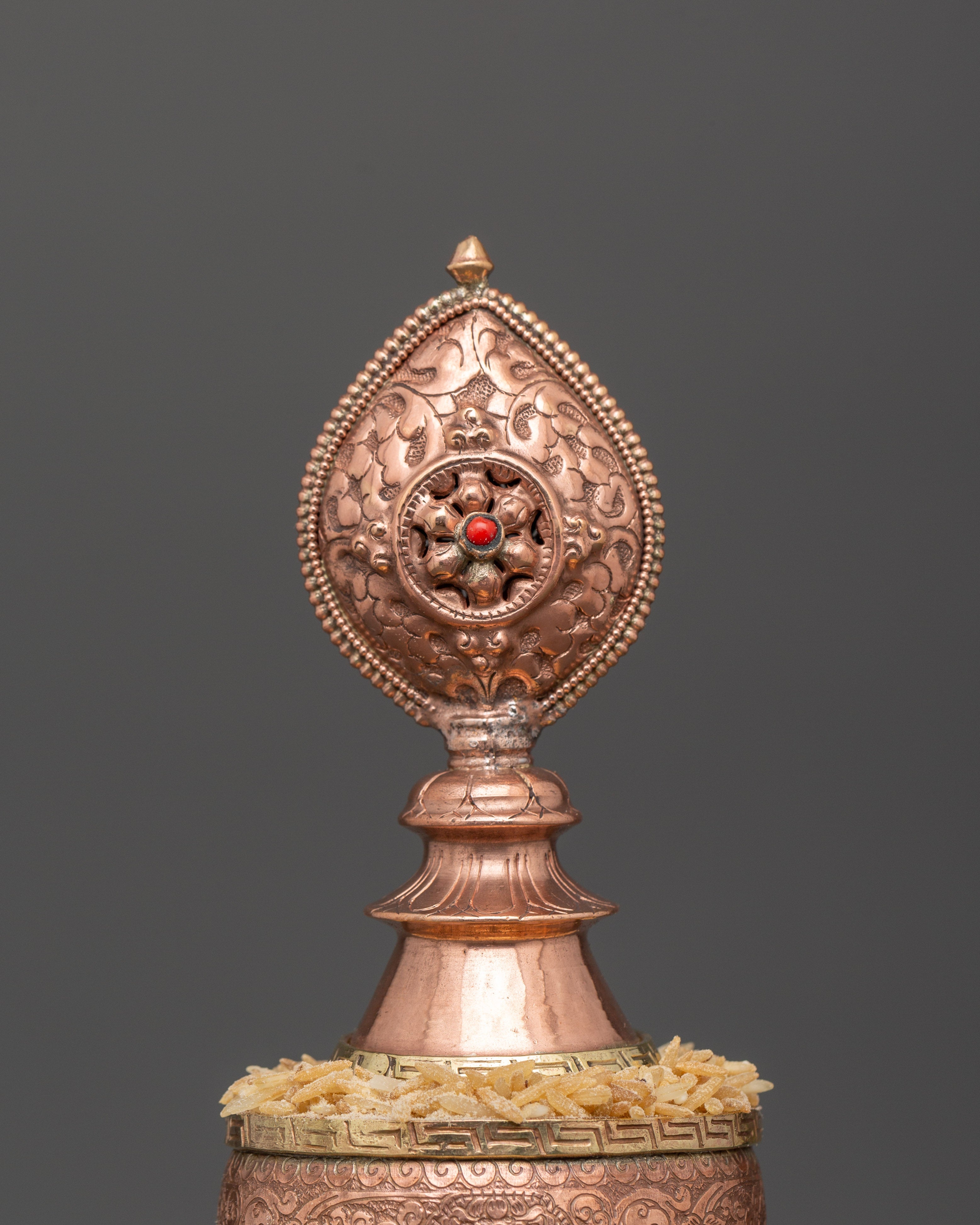 Copper Mandala Offering Set with Brass | Buffed Finish with Brass Accents