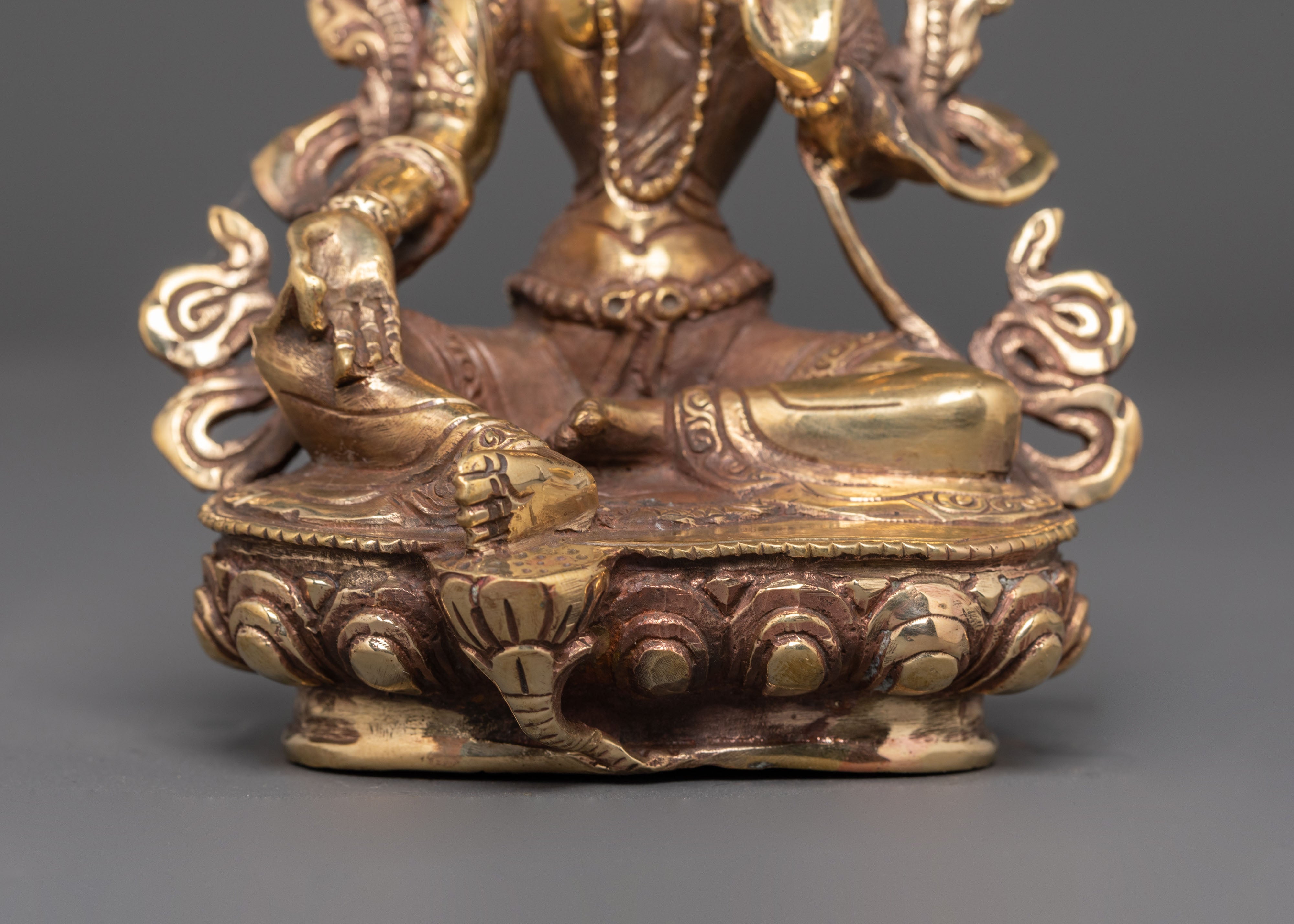 Green Tara Copper Statue | Handcrafted Tibetan Altar Decor