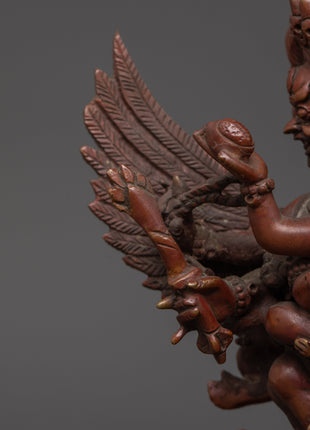Hayagriva Statue in Oxidized Copper | Fierce Guardian Deity
