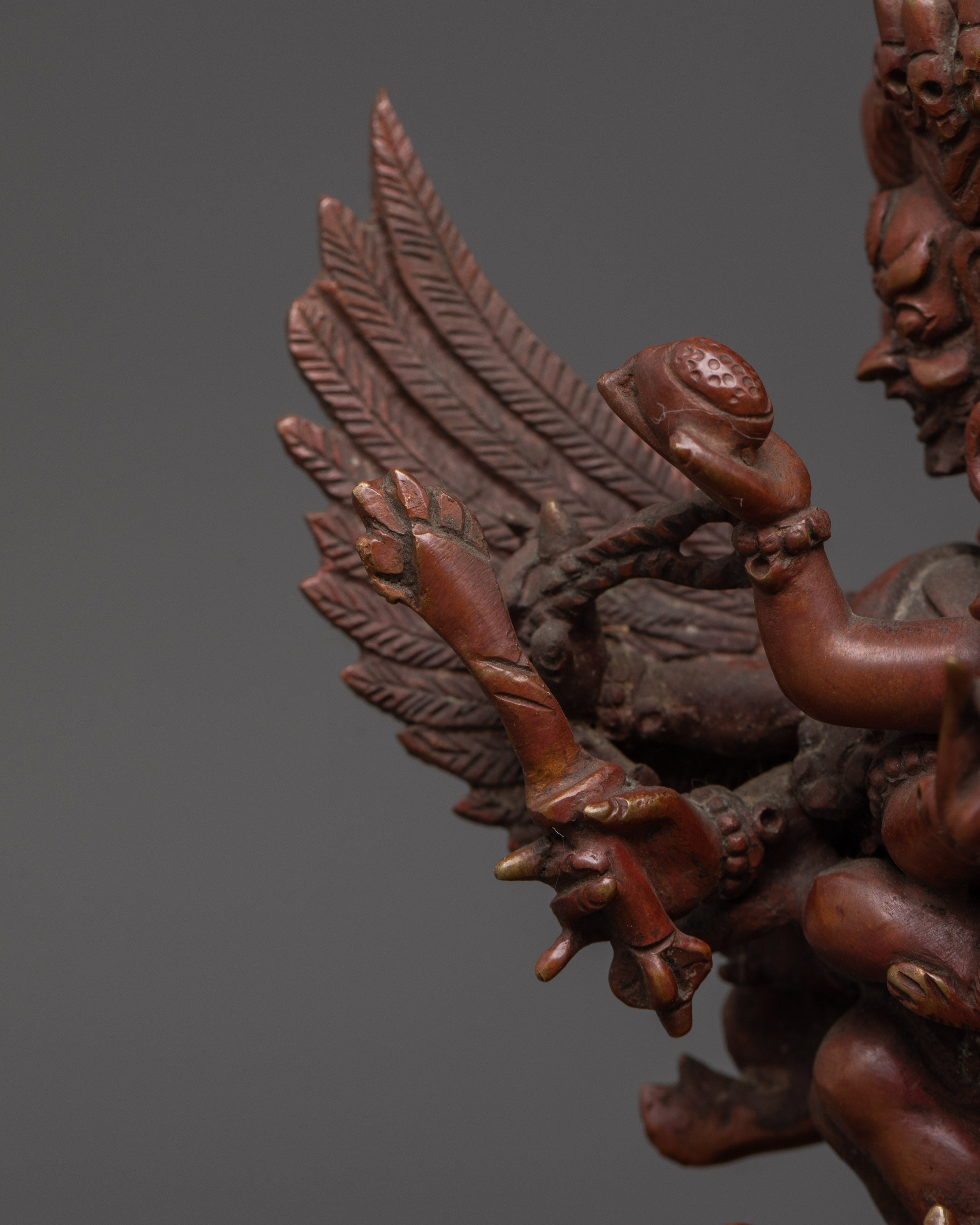 Hayagriva Statue in Oxidized Copper | Fierce Guardian Deity
