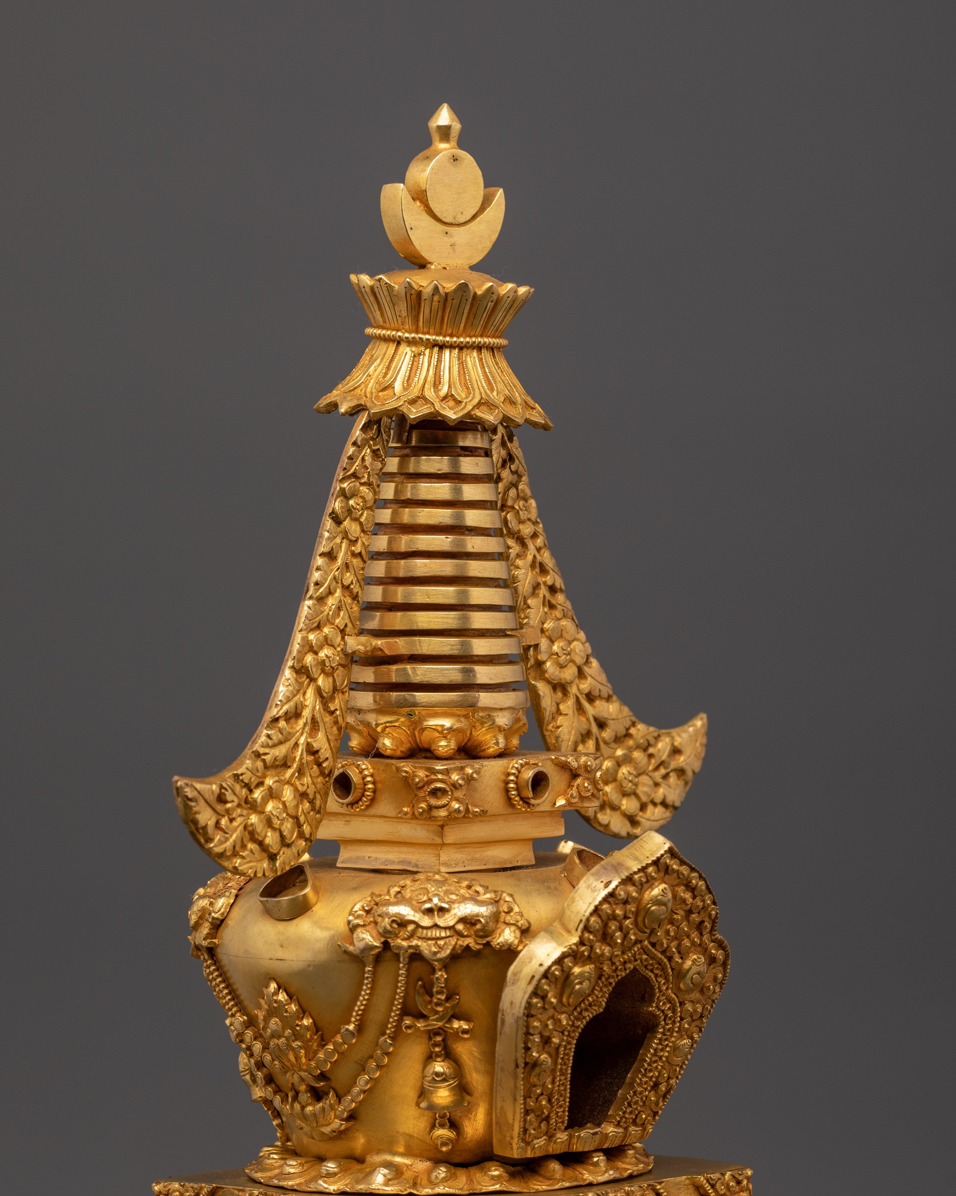 Spiritual Stupa Sculpture | Handcrafted Tibetan Buddhist Art