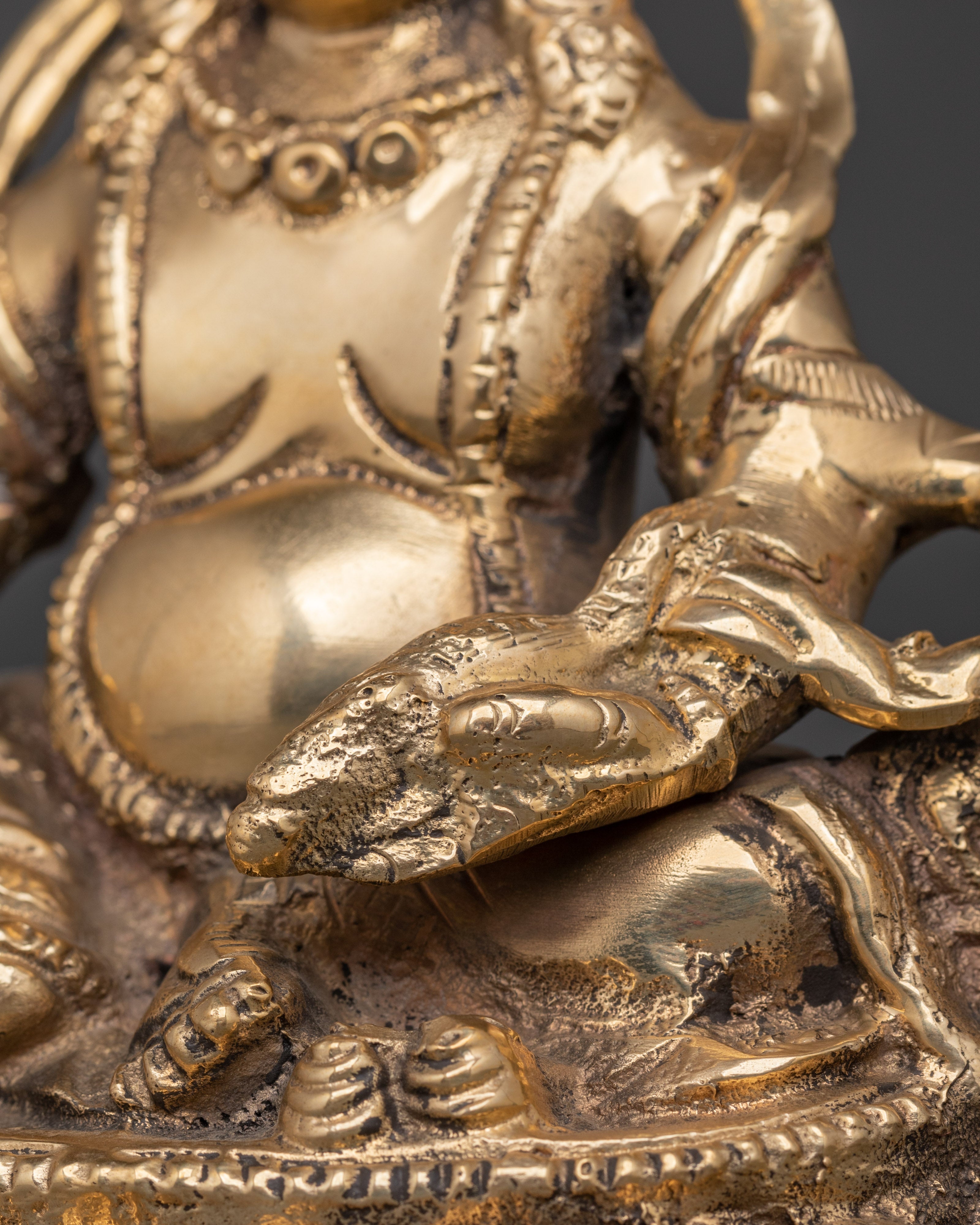 Handcrafted Brass Dzambhala Statue | Wealth Deity of Prosperity and Abundance