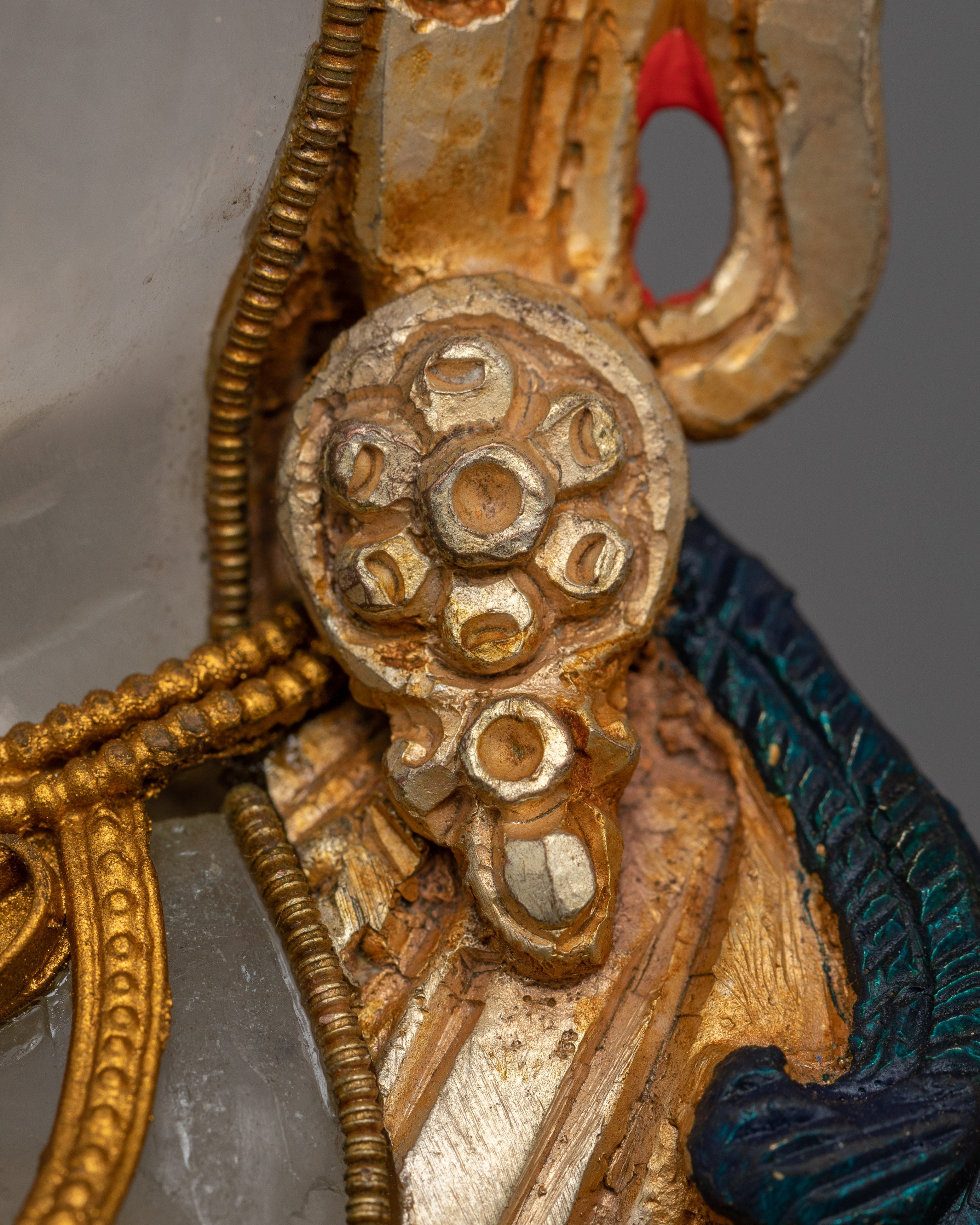 Crystal Green Tara Statue | Handcrafted and Gold Electroplated Deity