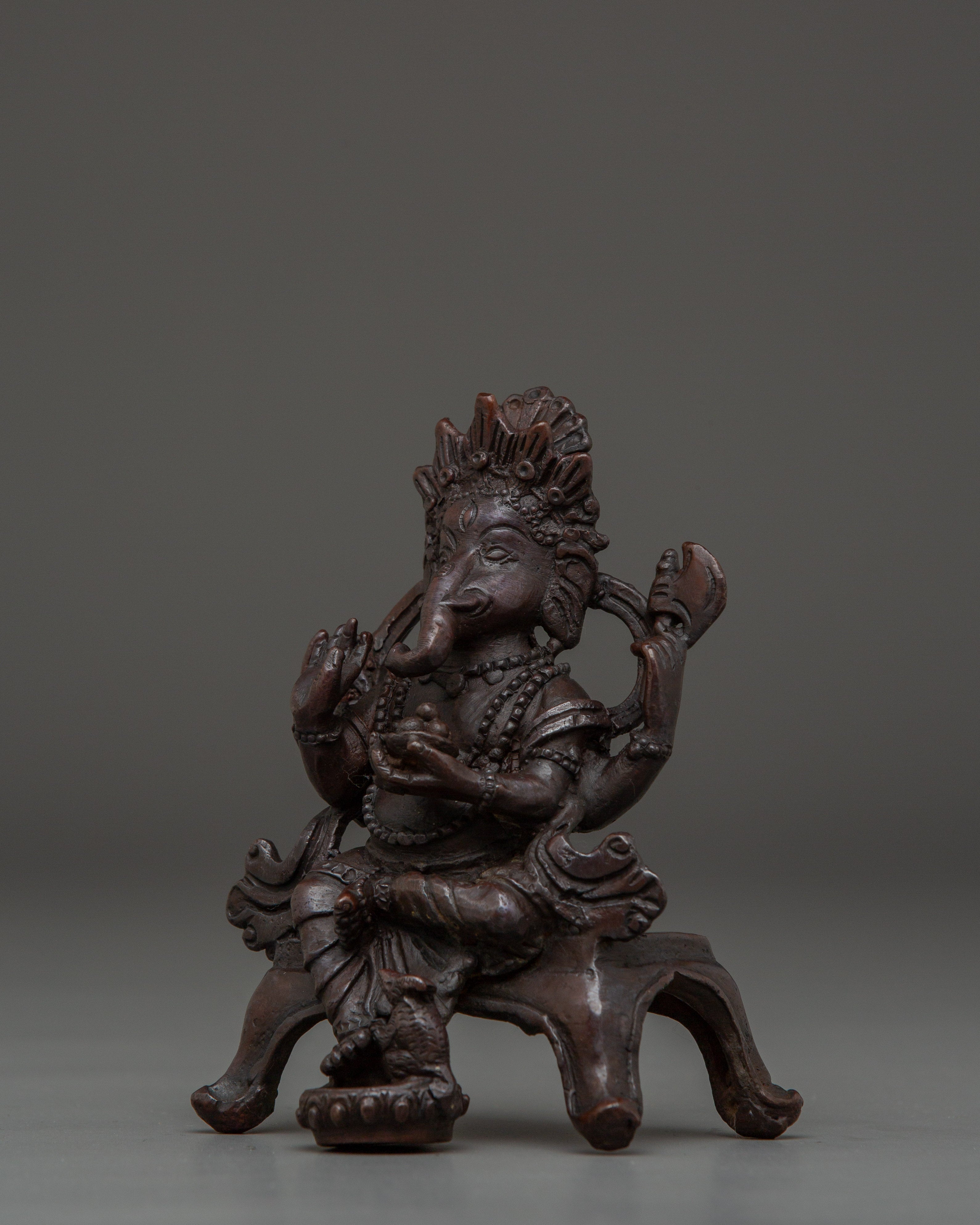 Handcrafted Statue of Lord Ganesha | Oxidized Copper Ganesh Idol