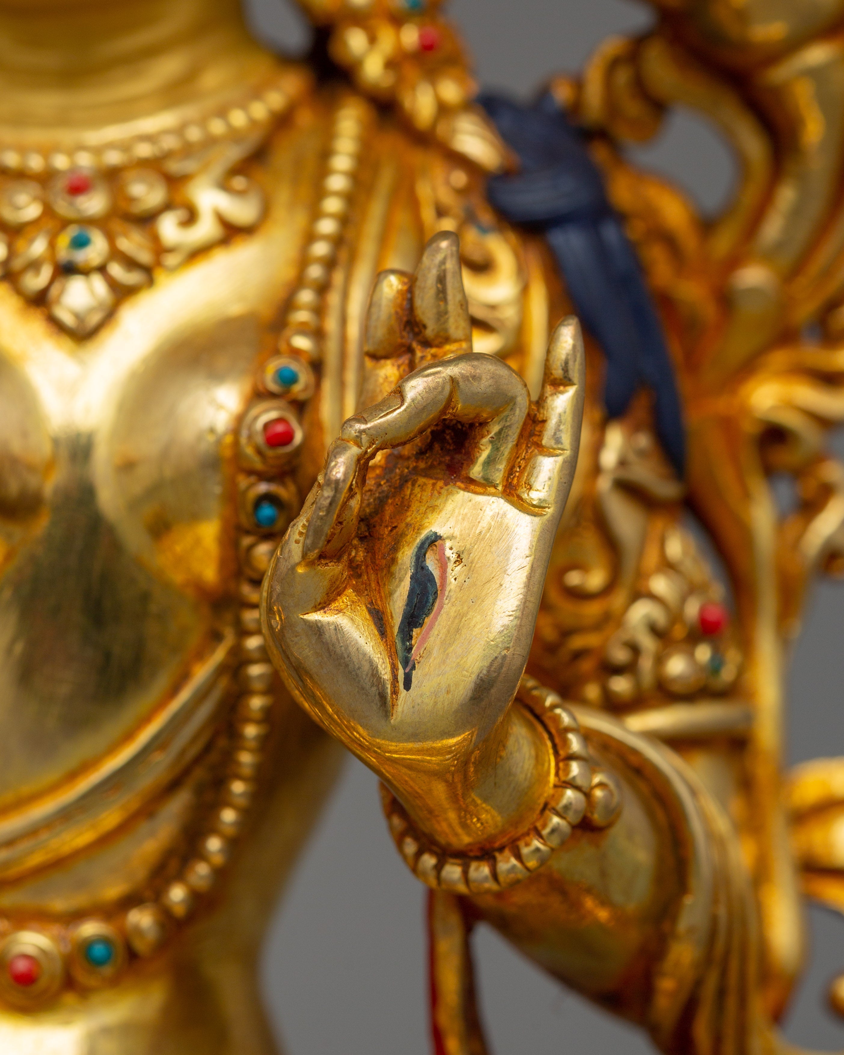 Tibetan Statue of Seven-Eyes Deity White Tara | Goddess of Compassion and Healing