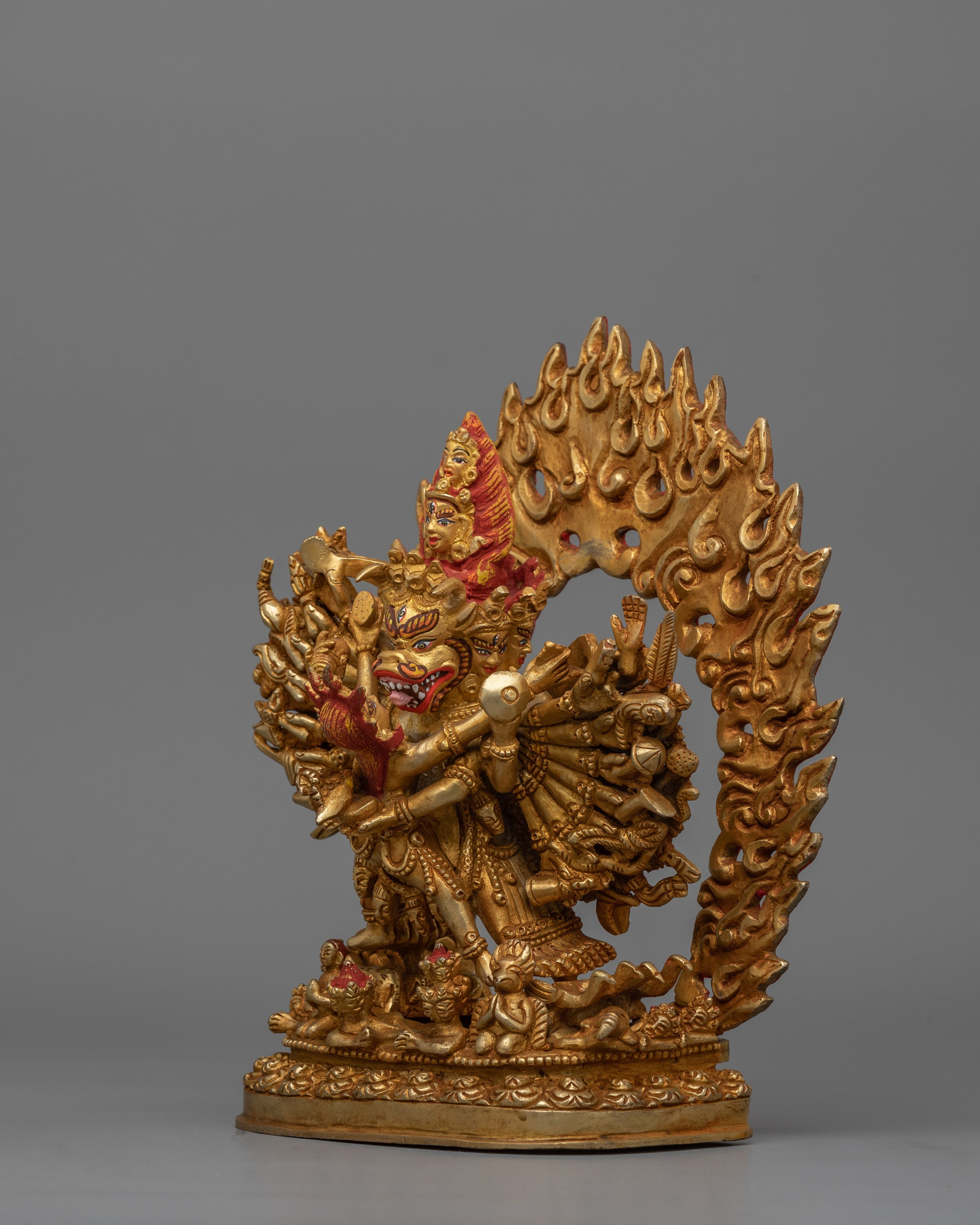 Handmade Statue of Vajrabhairava | Tibetan Protector Deity for Meditation and Altar