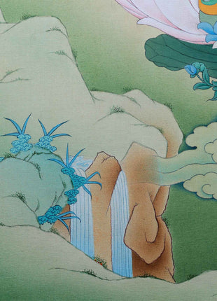 Mother Green Tara Thangka Print | Goddess of Compassion | Tibetan Buddhist Artwork