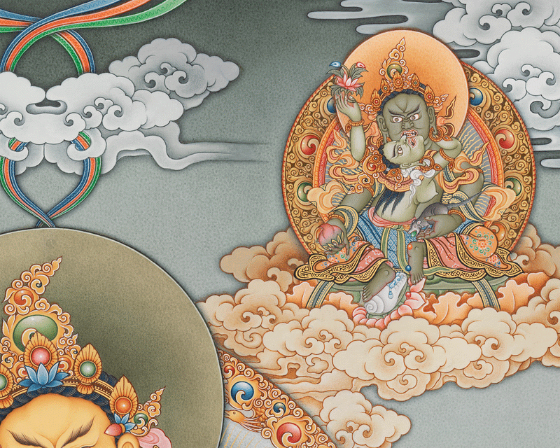 Dzambhala Thangka Print | Vajrayana Fine Artwork