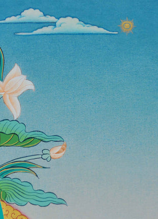 Buddha Amitabha Thangka | Buddha for Infinite Light | Painting on Cotton Canvas